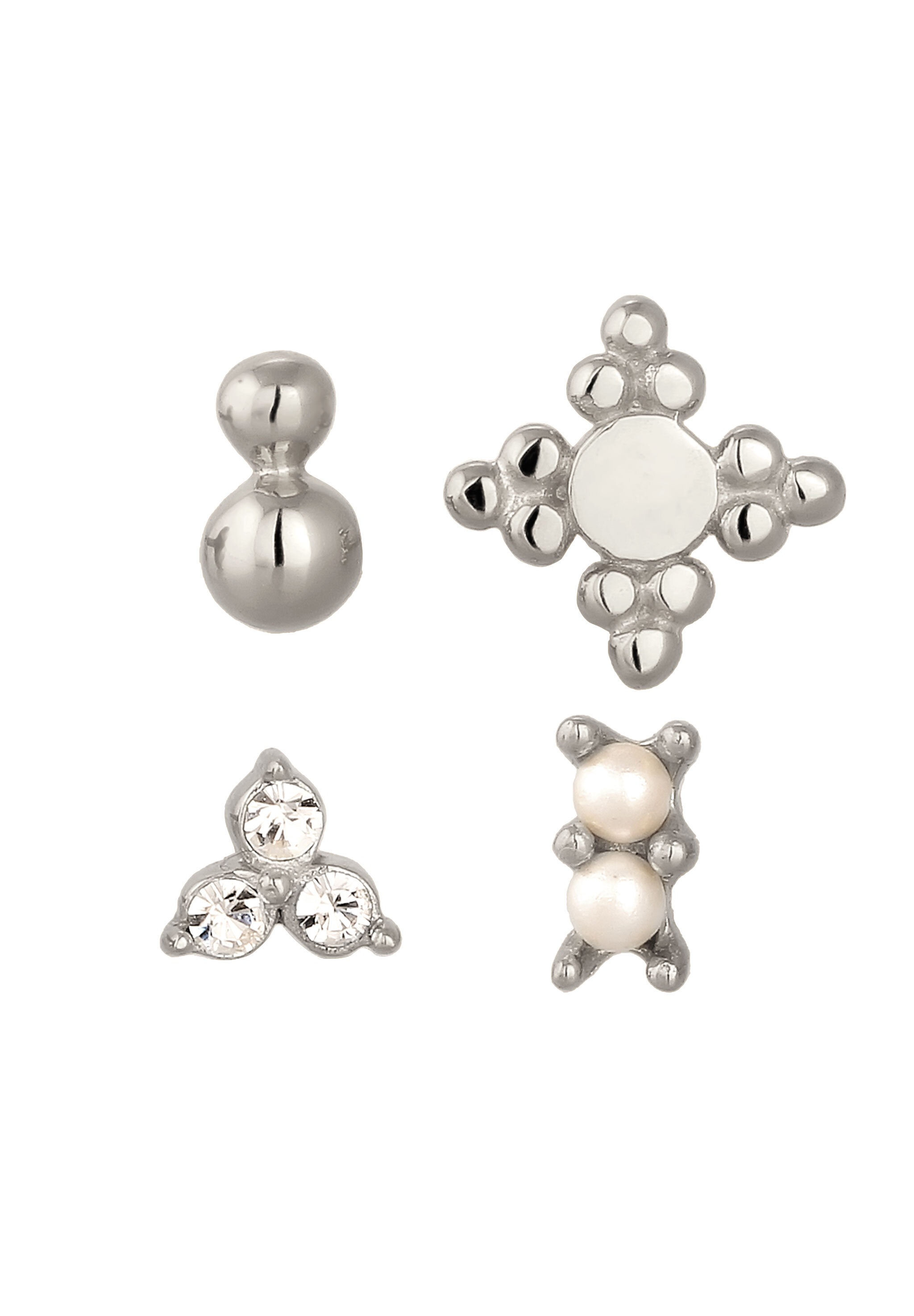 Elli Ohrstecker-Set »Ohrringe Ohrstecker Set mit Perlen Kristalle von Swarovski® 925 Sterling Silber (4 tlg.)«