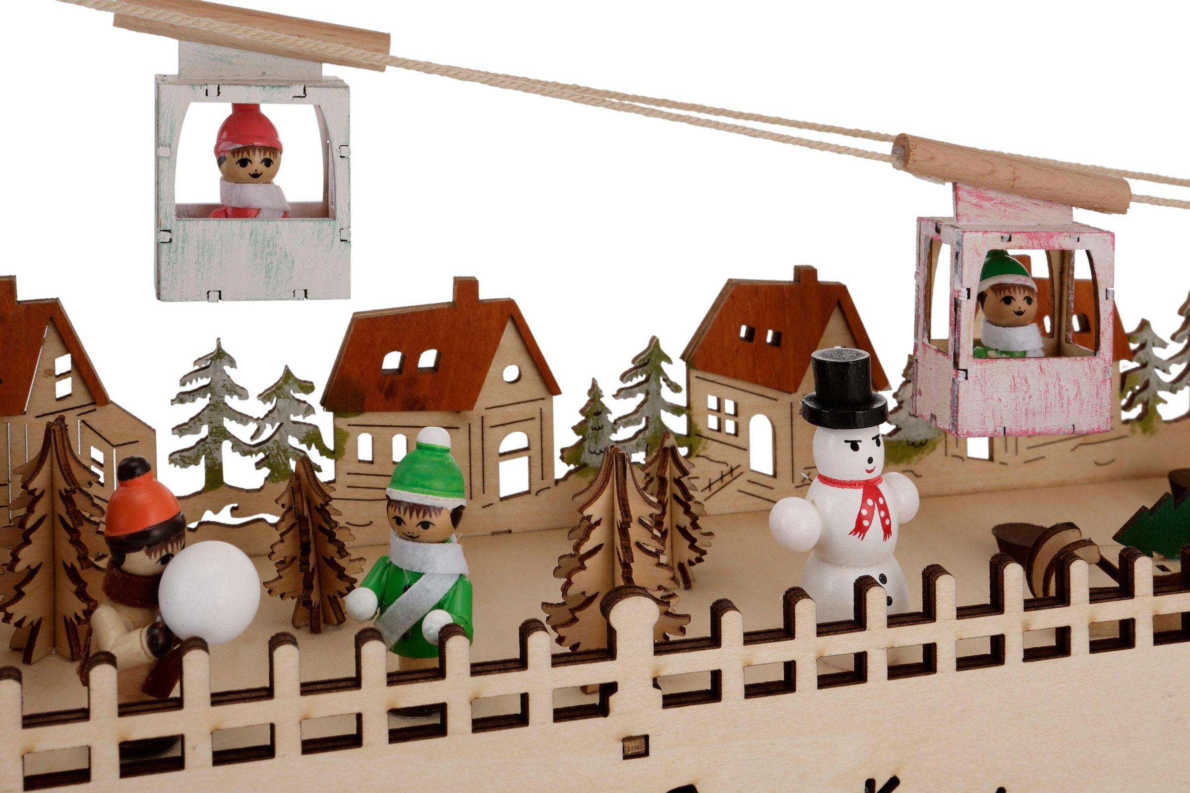 my home Schwibbogen »Weihnachtsdeko«, mit bewegter Seilbahn und beleuchteten Häuser und Rodelbahn