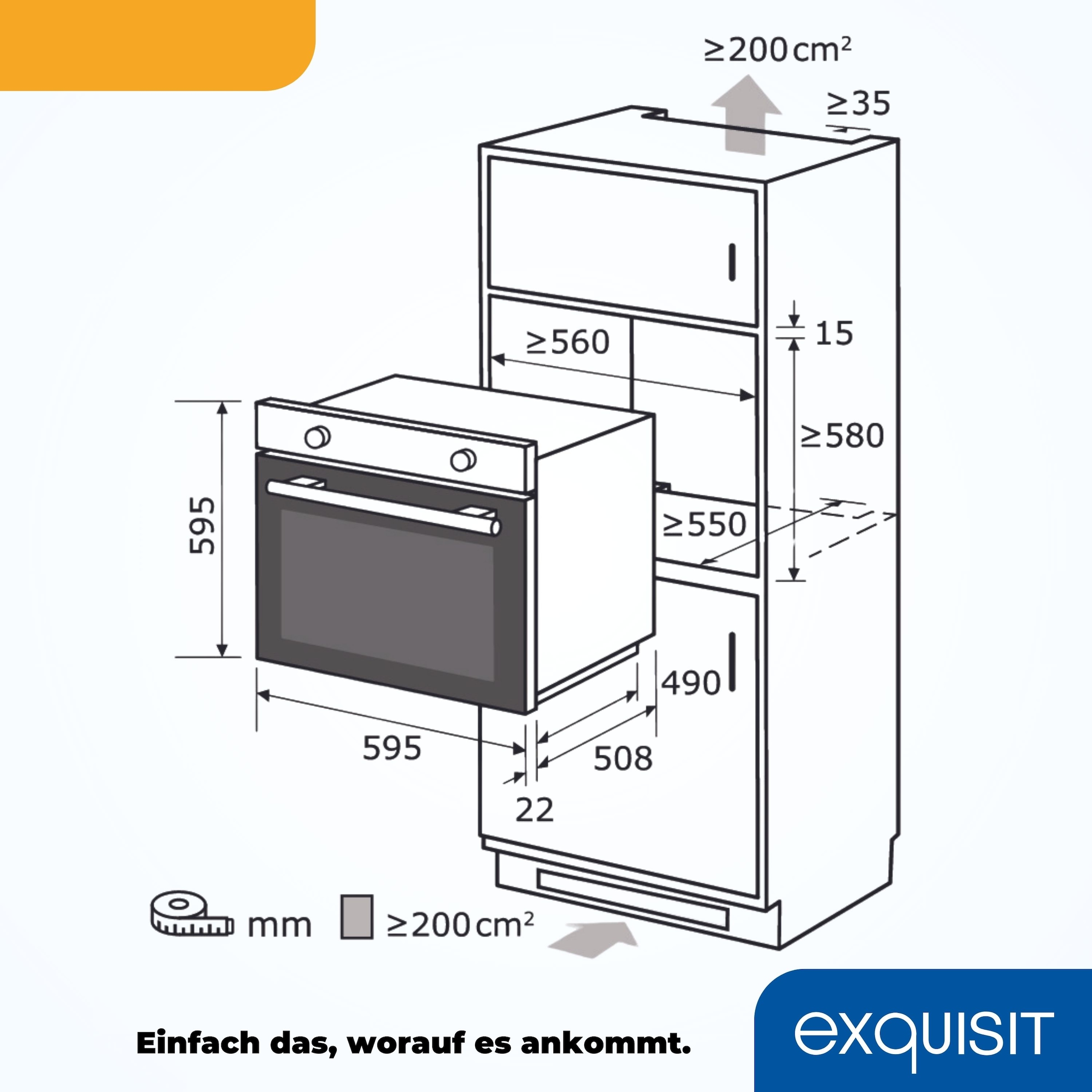 exquisit Einbaubackofen  »EBE 555-1.2 U«
