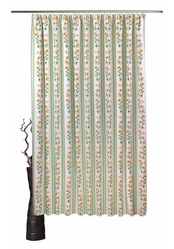 VHG Vorhang nach Maß »Fanny«, (1 St.), Leinenoptik, Blume, Streifen, Breite 150 cm kaufen