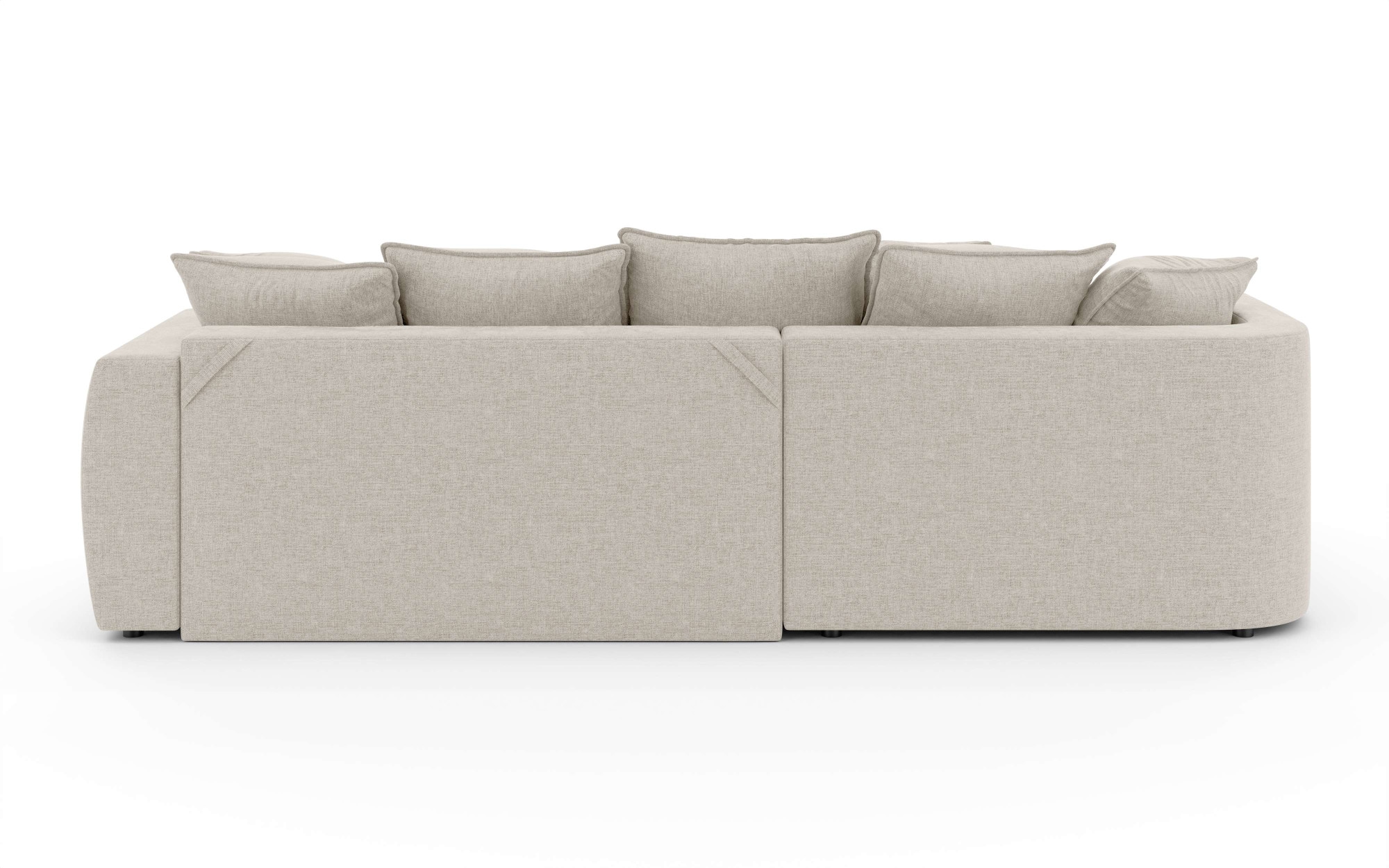INOSIGN Ecksofa »Kahekili, Schlafsofa mit Bettkasten, Maße B/T/H: 255/181/90/ cm« L-Form mit Wellenunterfederung, 7 Rückenkissen und 2 Zierkissen