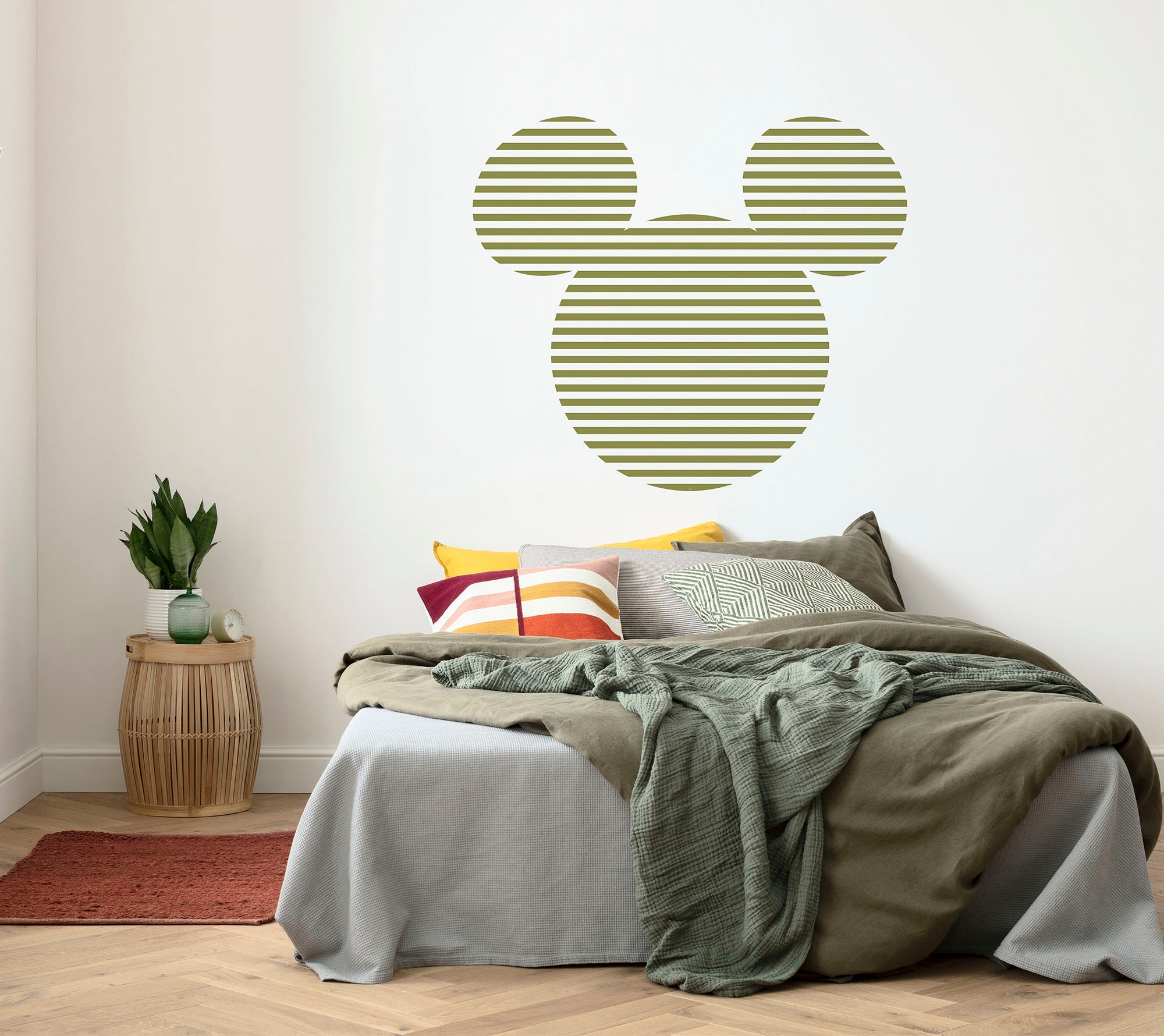 Komar Wandtattoo »Mickey Head Stripes - Größe 125 x 125 cm«, (1 St.), rund und selbstklebend