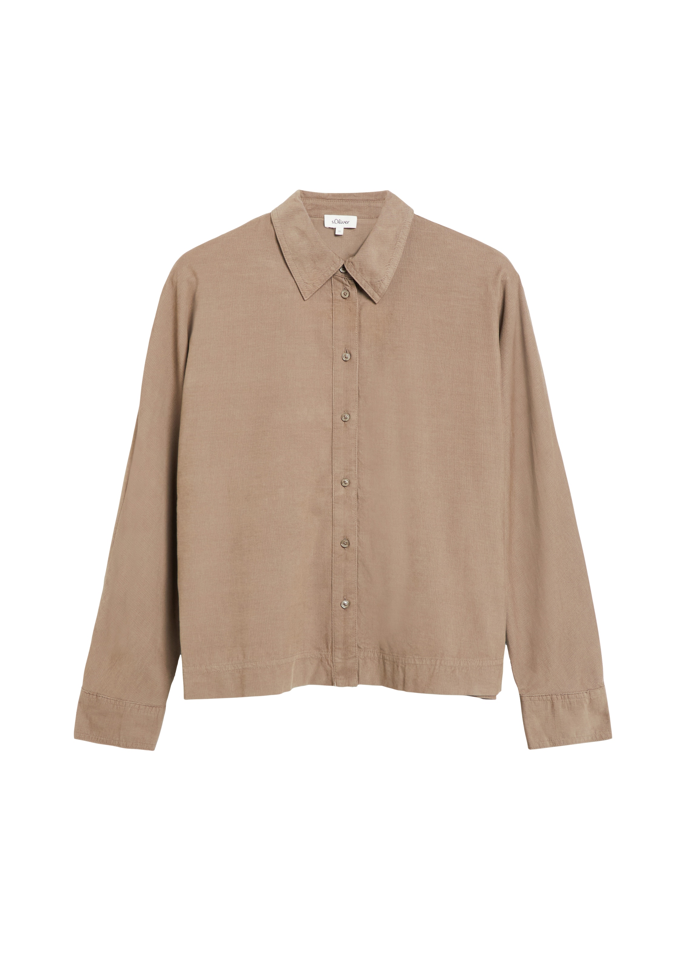 s.Oliver Langarmbluse Cordbluse mit Hemdkragen und Knofpleiste