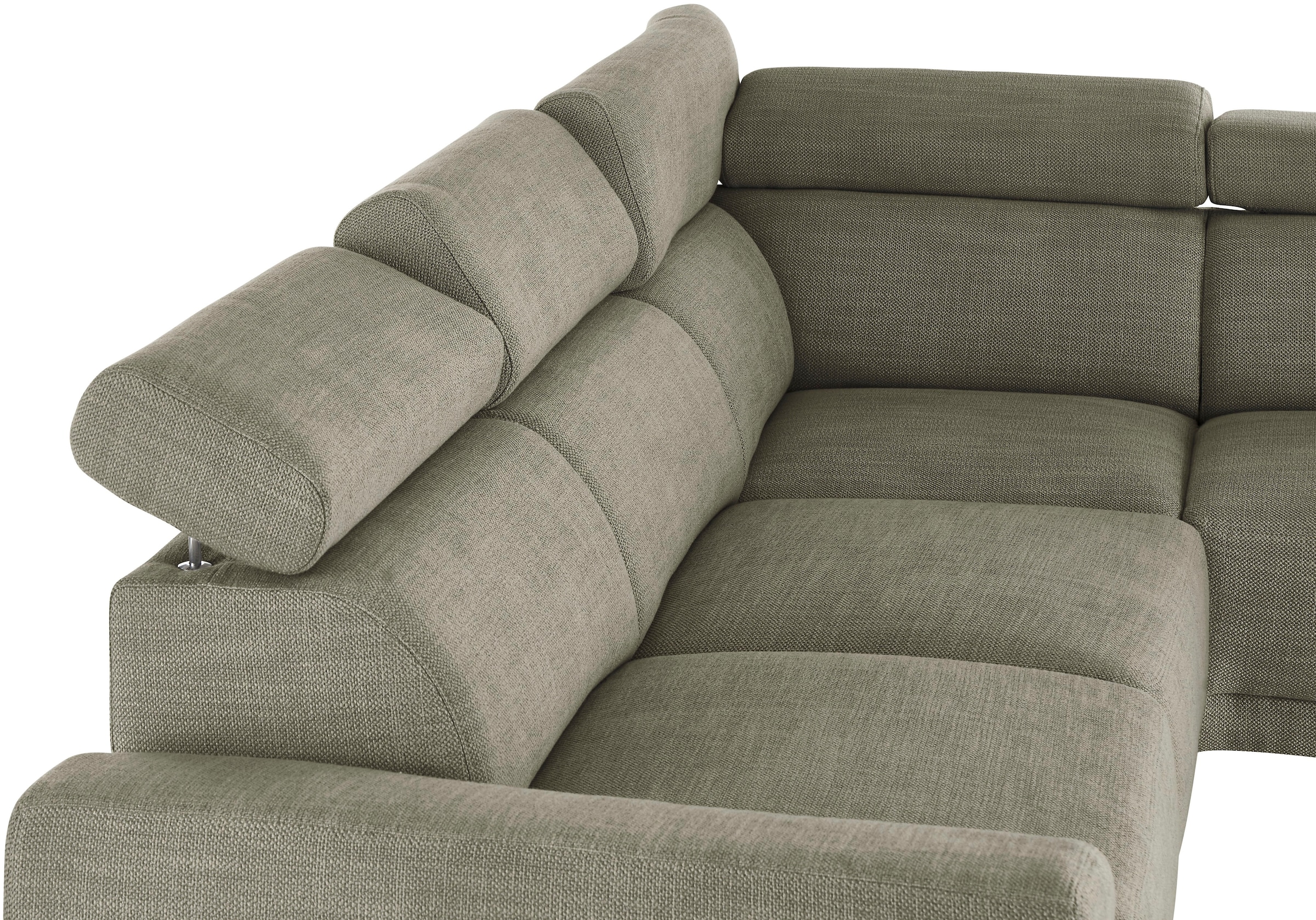 3C Candy Ecksofa »Greve Sofa immer mit manuelle Kopfteilverstellungen, modern, elegant«, wahlweise motorischer Sitzvorzug, bequem und zeitlos, L-Form