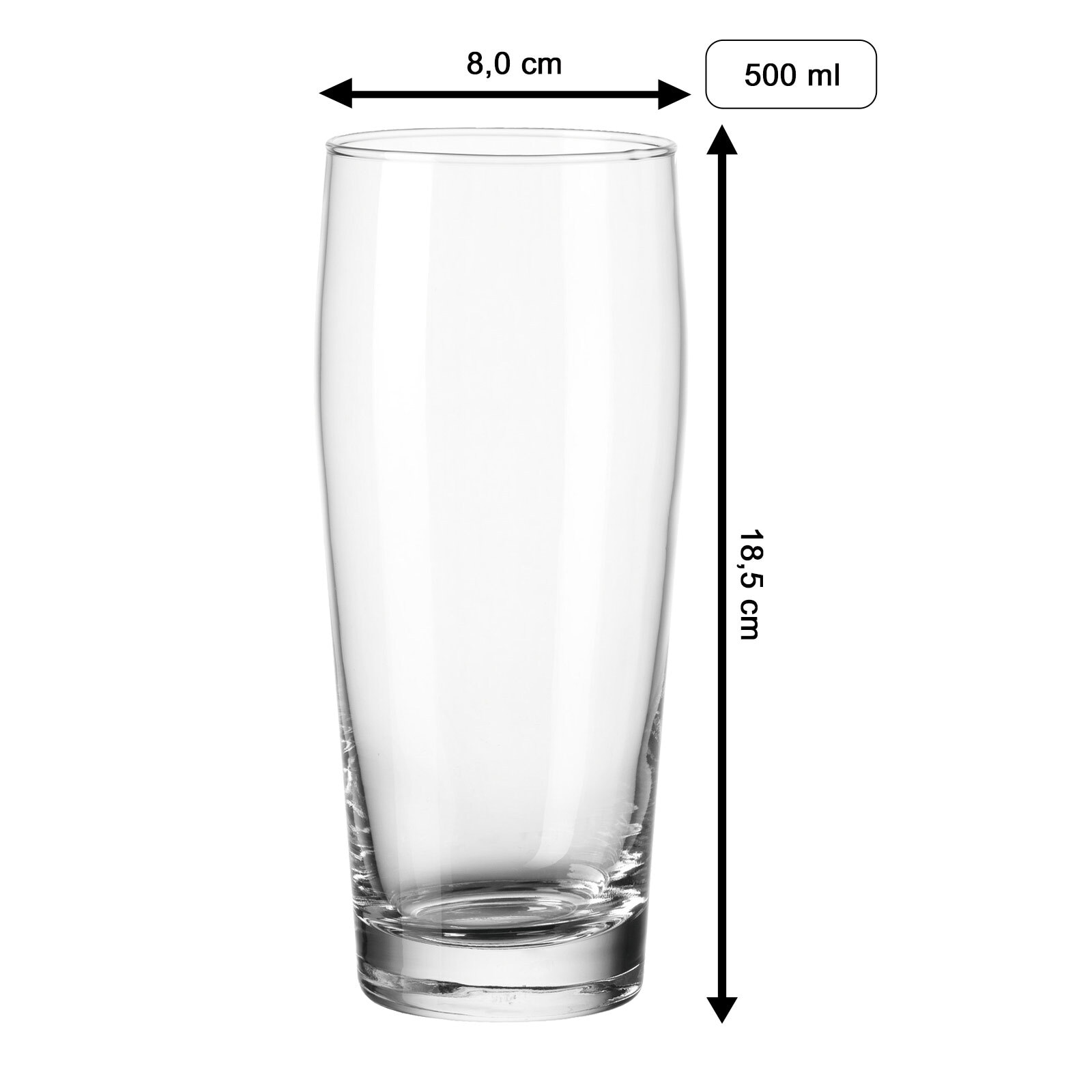 LUXENTU Bierglas »Willi Becher Bierglas mit Gravur 65. Jubiläum 0,5 l transparent«