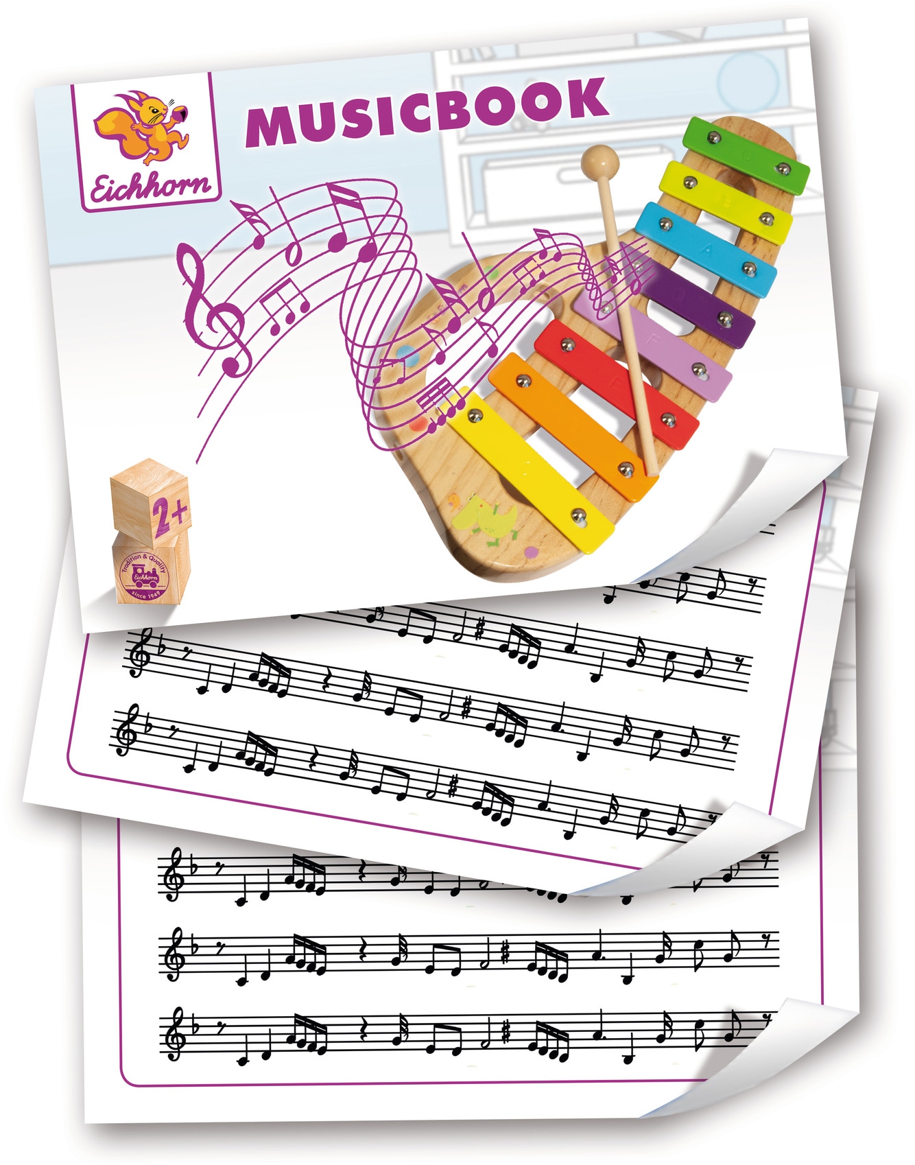 Eichhorn Spielzeug-Musikinstrument »Xylophon«, inkl. Liederbuch