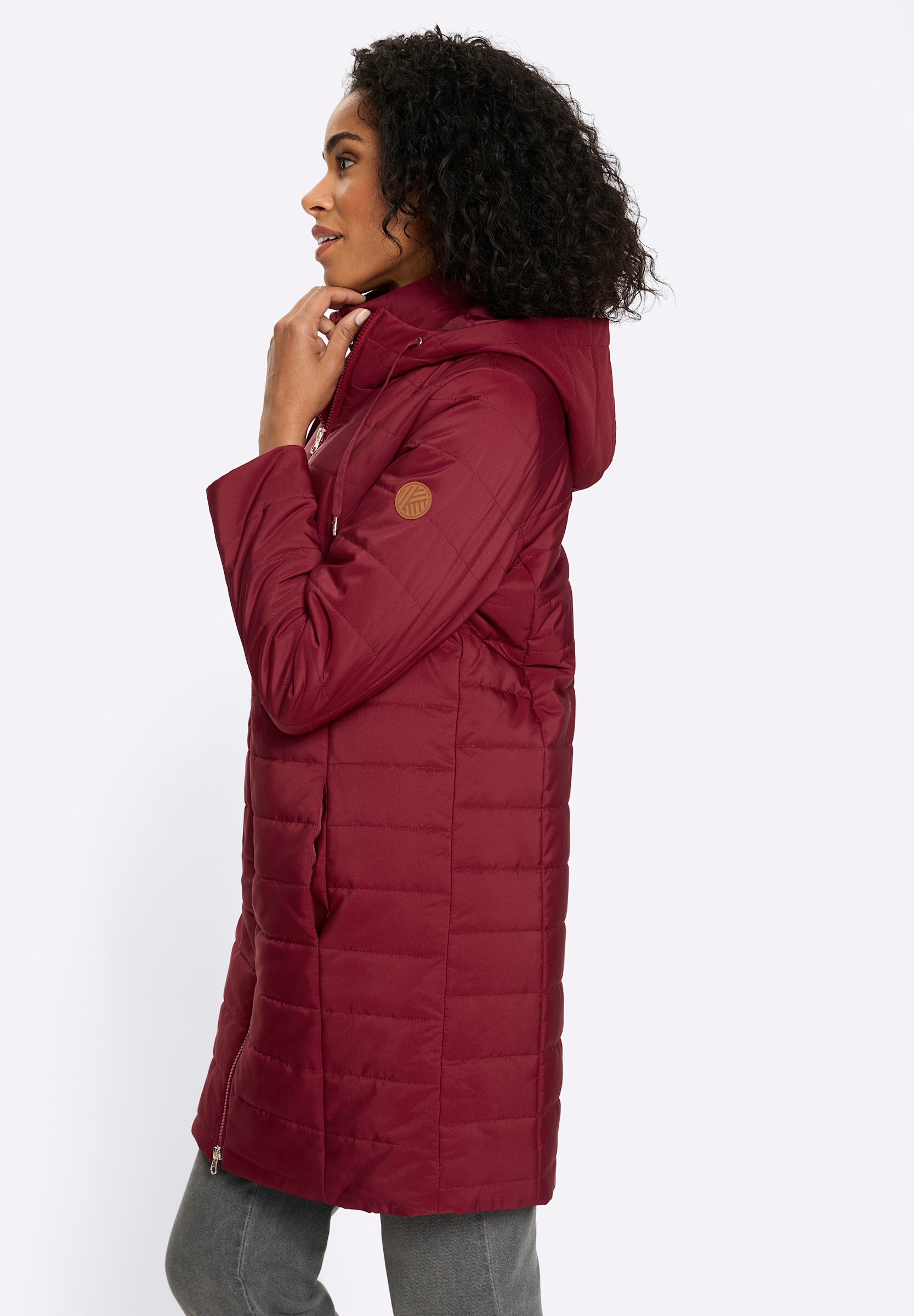 Sieh an! Steppjacke »Longjacke Longjacke in 2-in-1-Optik« mit Kapuze