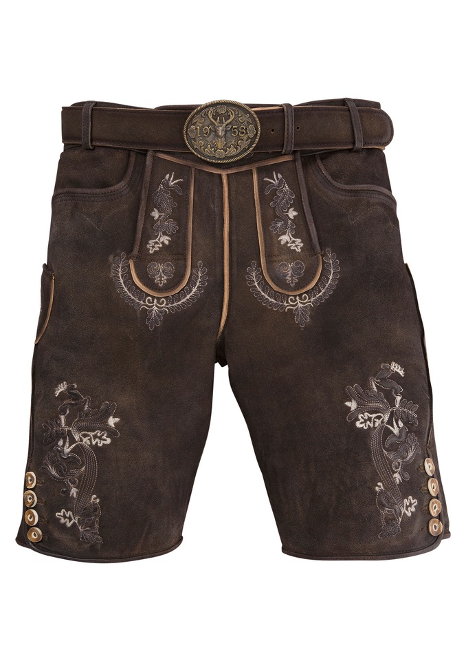 KRÜGER BUAM Trachtenlederhose, (2 tlg., mit Gürtel), mit Gürtel