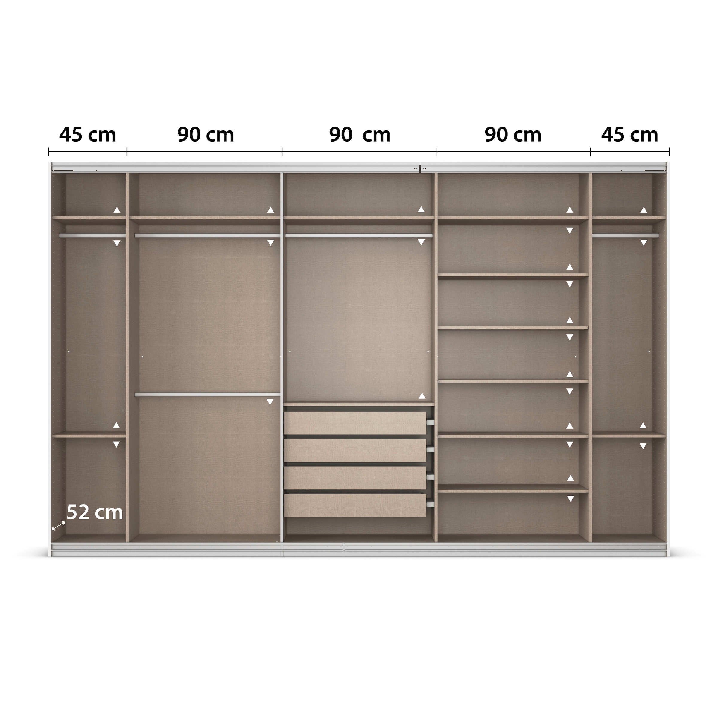 rauch Kleiderschrank »Schwebetürenschrank Garderobe Schrank TOP ANGEBOT Avola«, (in 3 verschiedenen Ausstattungen BASIC/CLASSIC/PREMIUM inkl. Spiegel), mit eleganten Zierleisten in Chrom, Schwarz oder Weiß MADE IN GERMANY