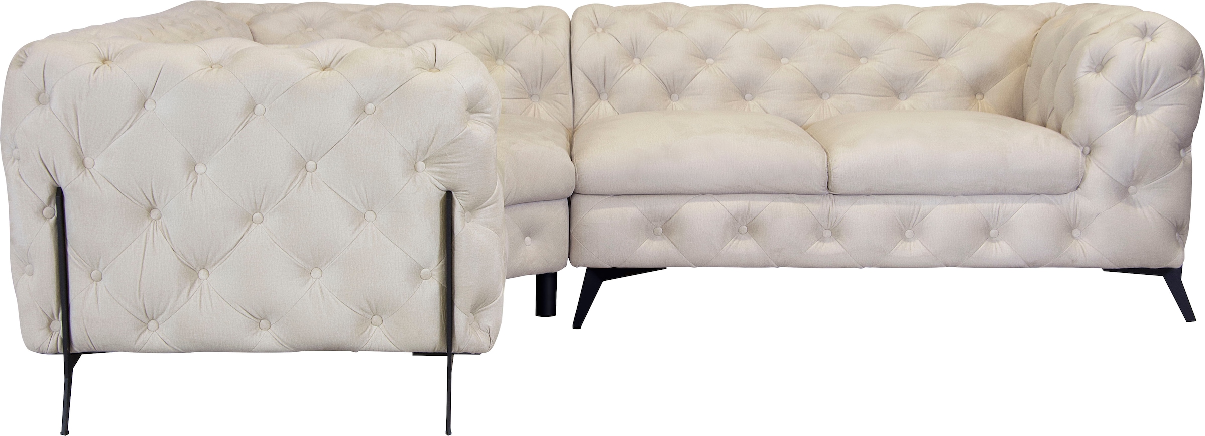 Home affaire Chesterfield-Sofa »Amaury L-Form« Chesterfield-Optik,  Breite/Tiefe je 262 cm, Fußfarbe wählbar