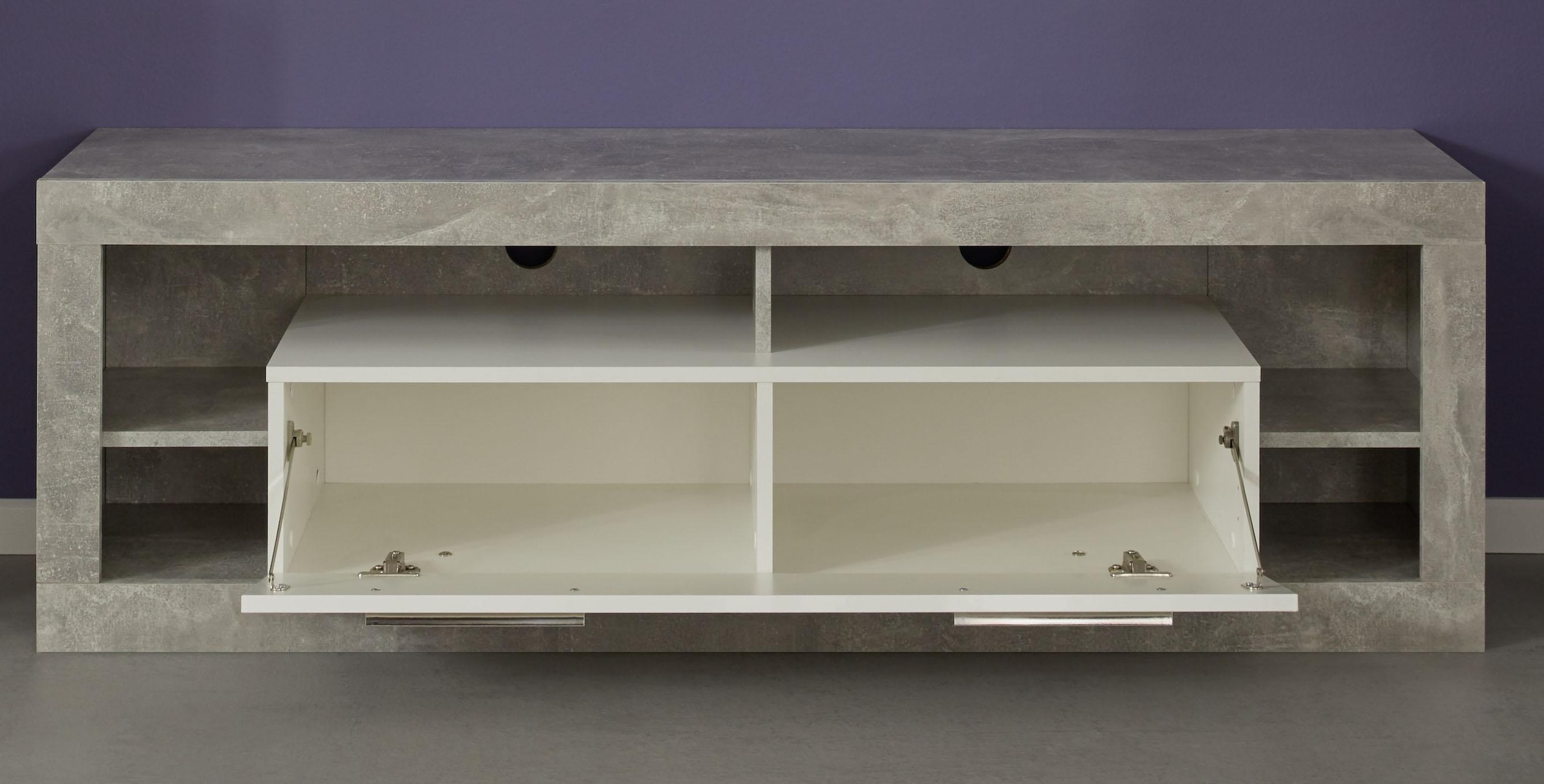 INOSIGN Lowboard »Gwendolyn« 1 Stk. tlg. TV-Board, in 2 Breiten, 1 Klappe, 4 Fächer, Beleuchtung optinal