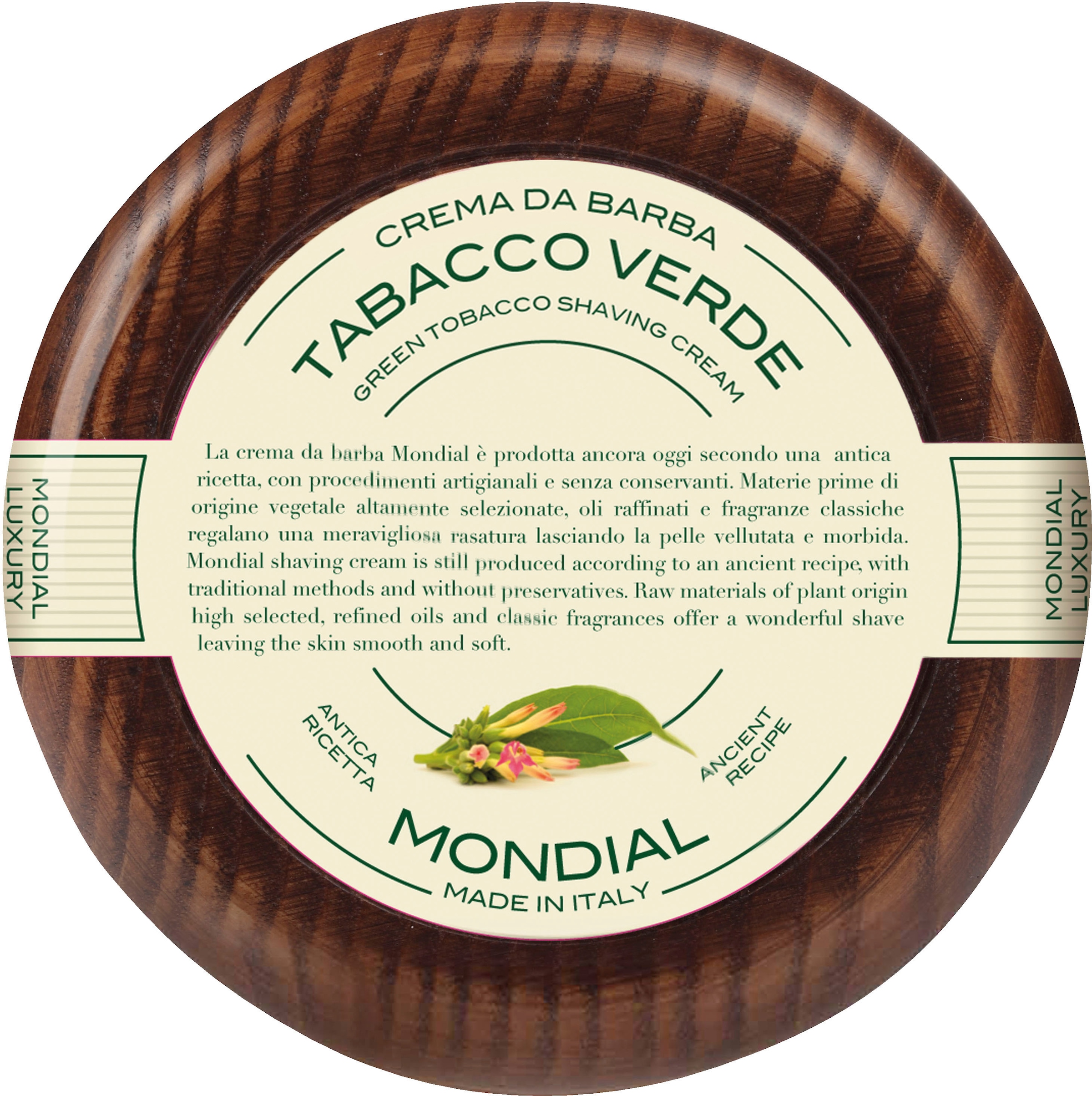 Rasiercreme »Luxury Shaving Cream Wooden Bowl Tabacco Verde«