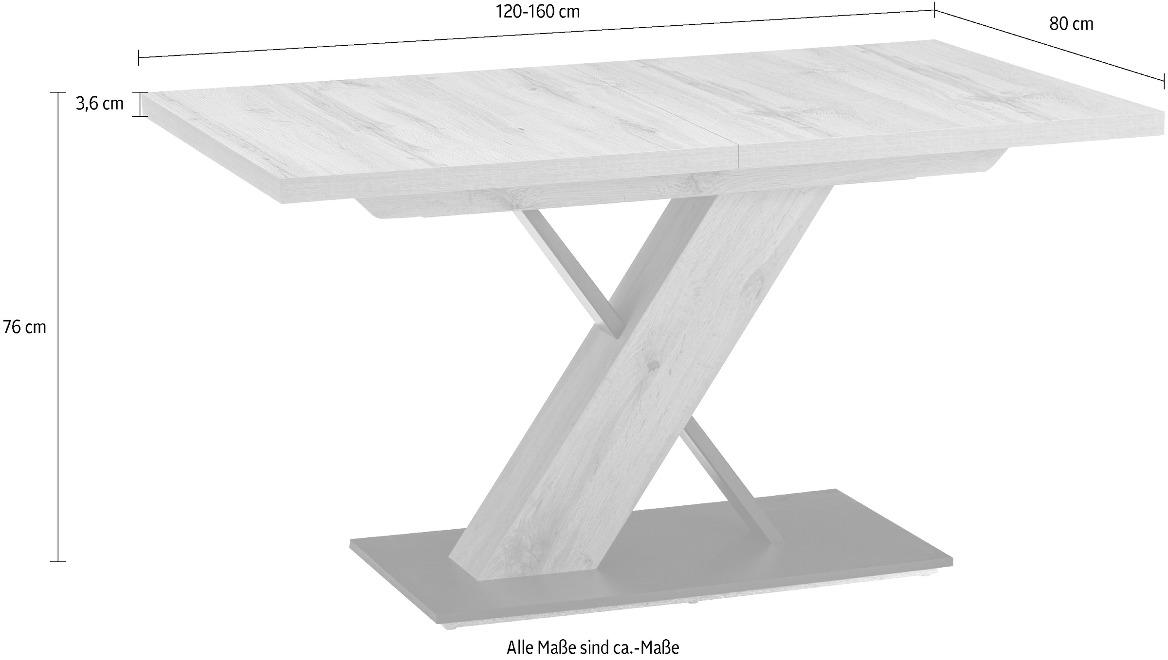 massivline&more Säulen-Esstisch »Kristin, Säulentisch, Küchentisch, Tisch, Esstisch«, (2 St.), Platte und Bodenplatte Dekor