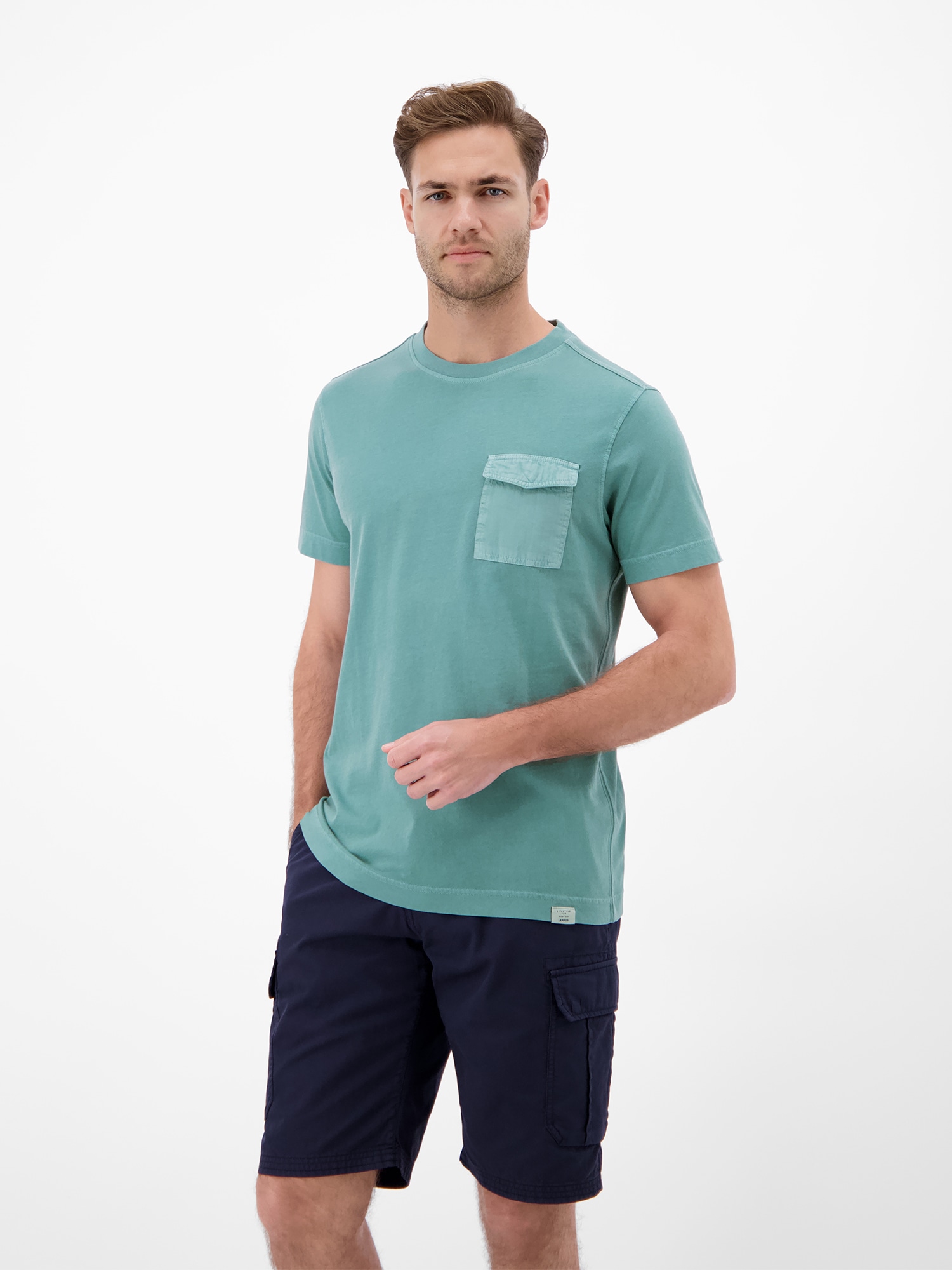 LERROS T-Shirt »T-Shirt mit O-Neck und Brusttasche«