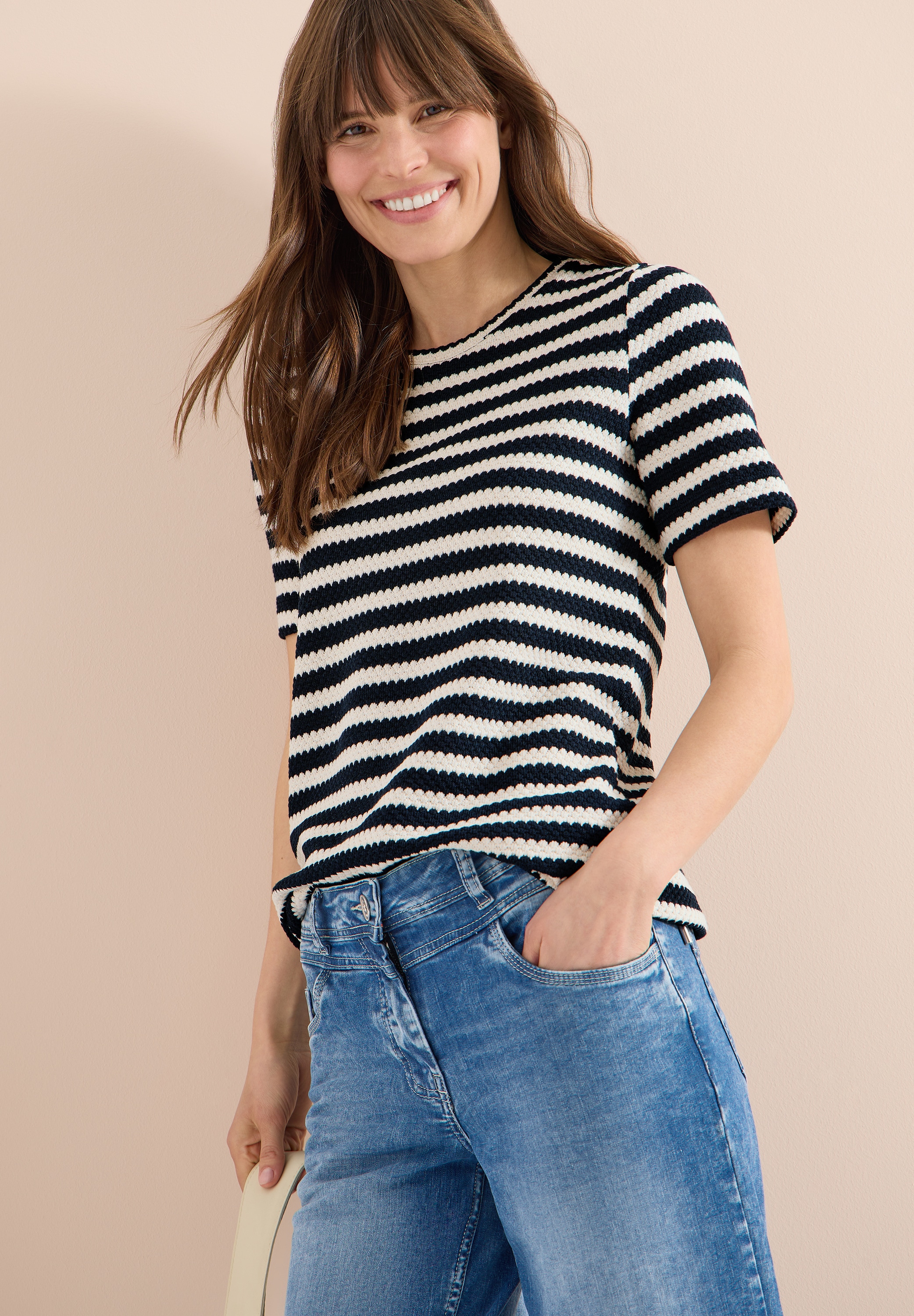 Cecil Strickpullover mit Streifen Muster