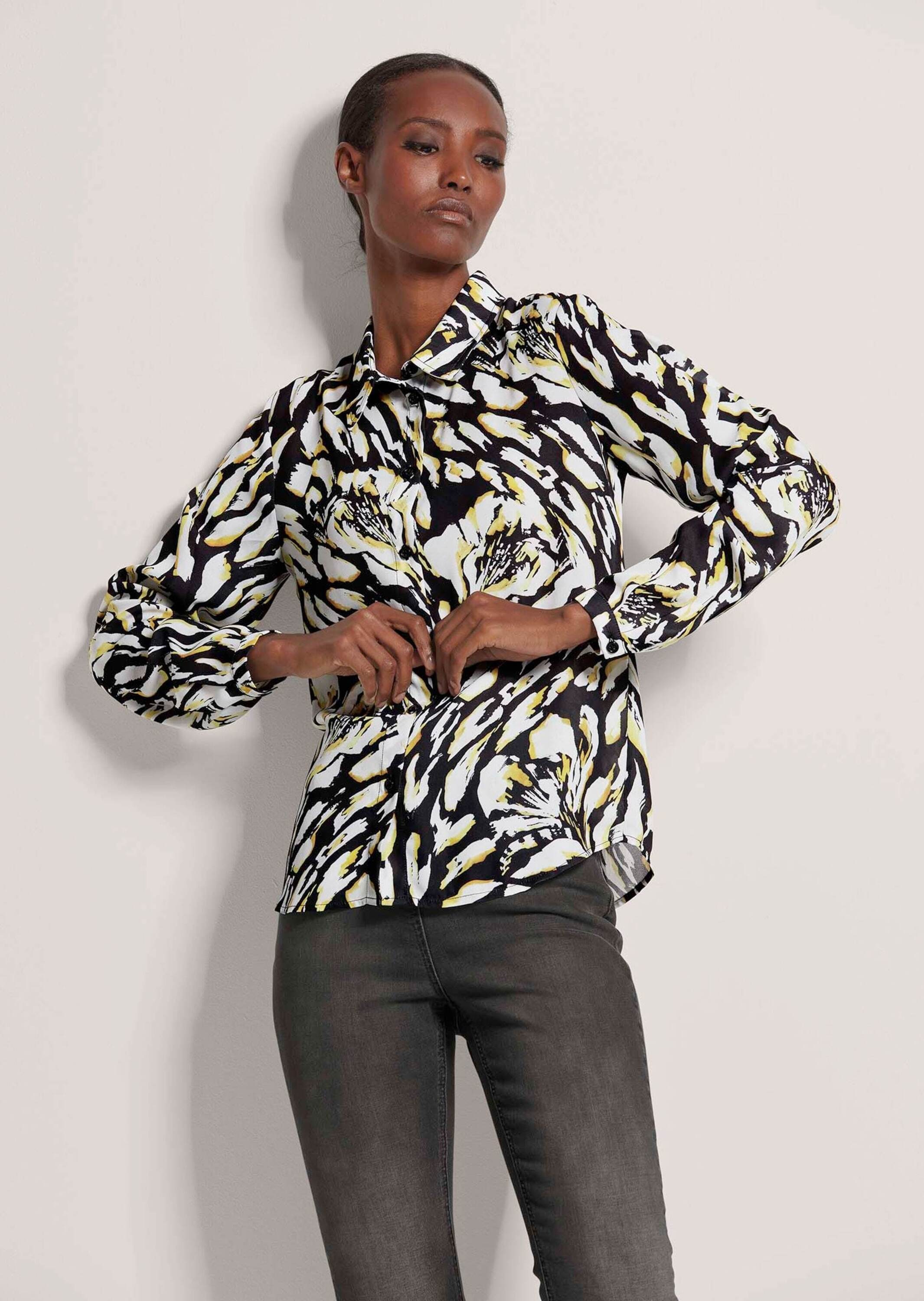 MADELEINE Hemdbluse »Bluse Hemdbluse mit Unikat-Print«