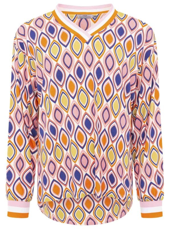 Zwillingsherz Blusenshirt »"Ornament"«, langärmlig, V-Neck, Ornament-Print, sportive Bündchen