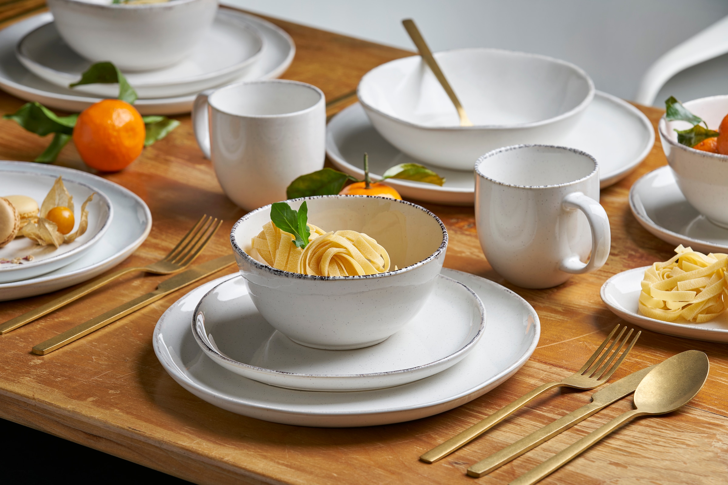 van Well Kombiservice »Geschirr-Set Urban, 16-teilig« rund, spülmaschinen- und mikrowellengeeignet