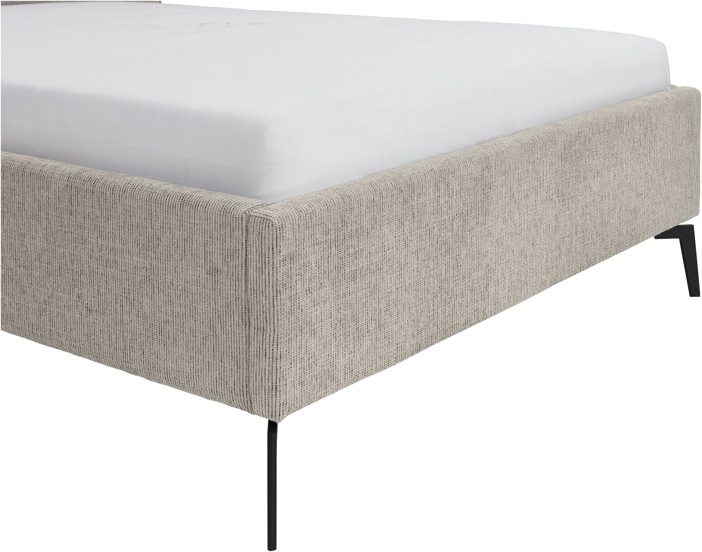 meise.möbel Polsterbett »Riva II« mit schwarzen Metallfüßen, wahlweise mit Bettkasten