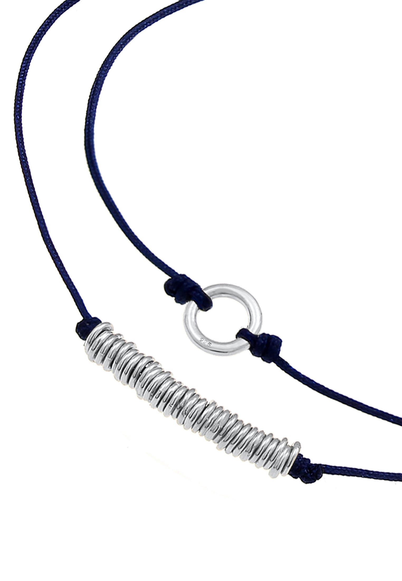 Elli Armketten Set »Armband Beads Kreis Nylon 2er Set 925 Sterling Silber«