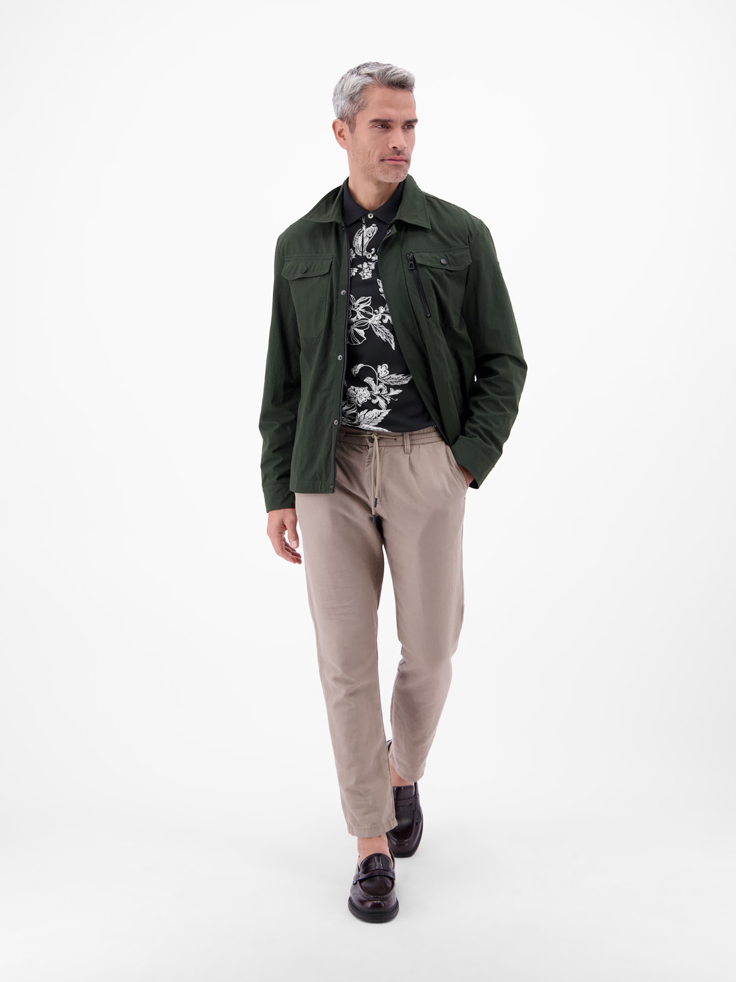 LERROS Poloshirt »Poloshirt mit floralem All-over-Print, 100 % Baumwolle«