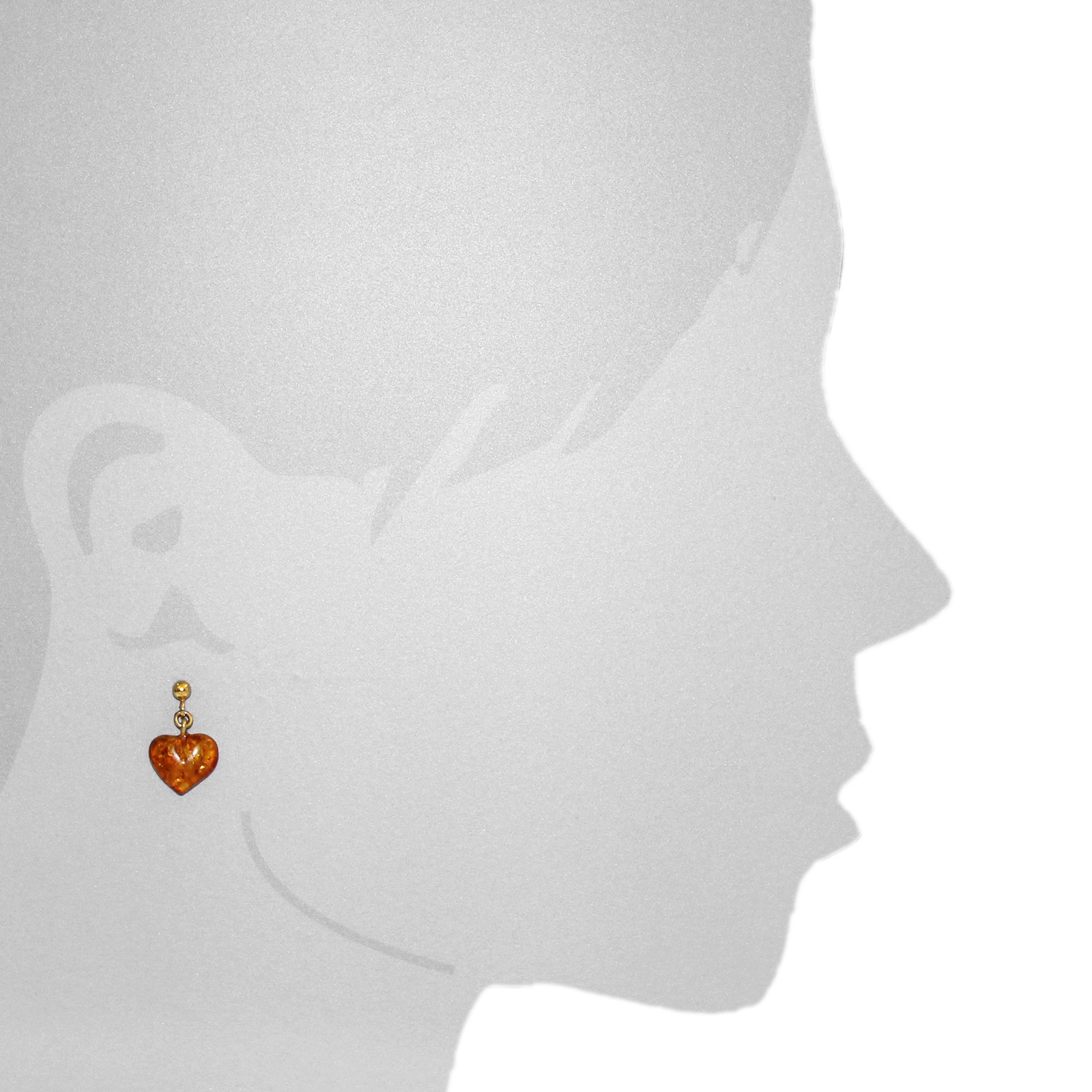 OSTSEE-SCHMUCK Paar Ohrhänger »- Herz 14 mm - Gold 333/000 - Bernstein«