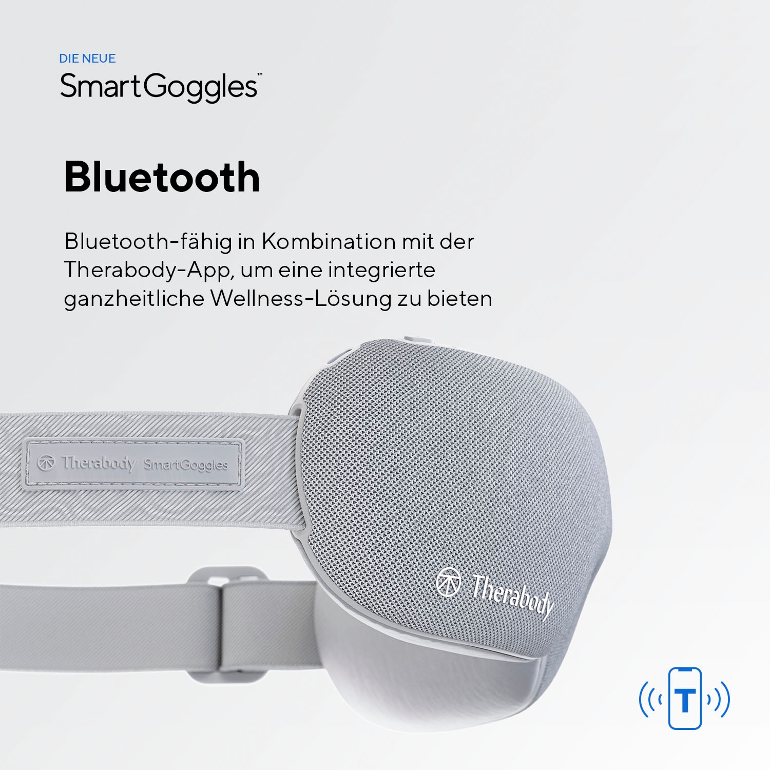 Therabody Massagegerät »SmartGoggles Augenmassage, Vibration, Wärme, App-Steuerung«, verbessert die Schlafqualität, lindert Kopfschmerzen & Migräne