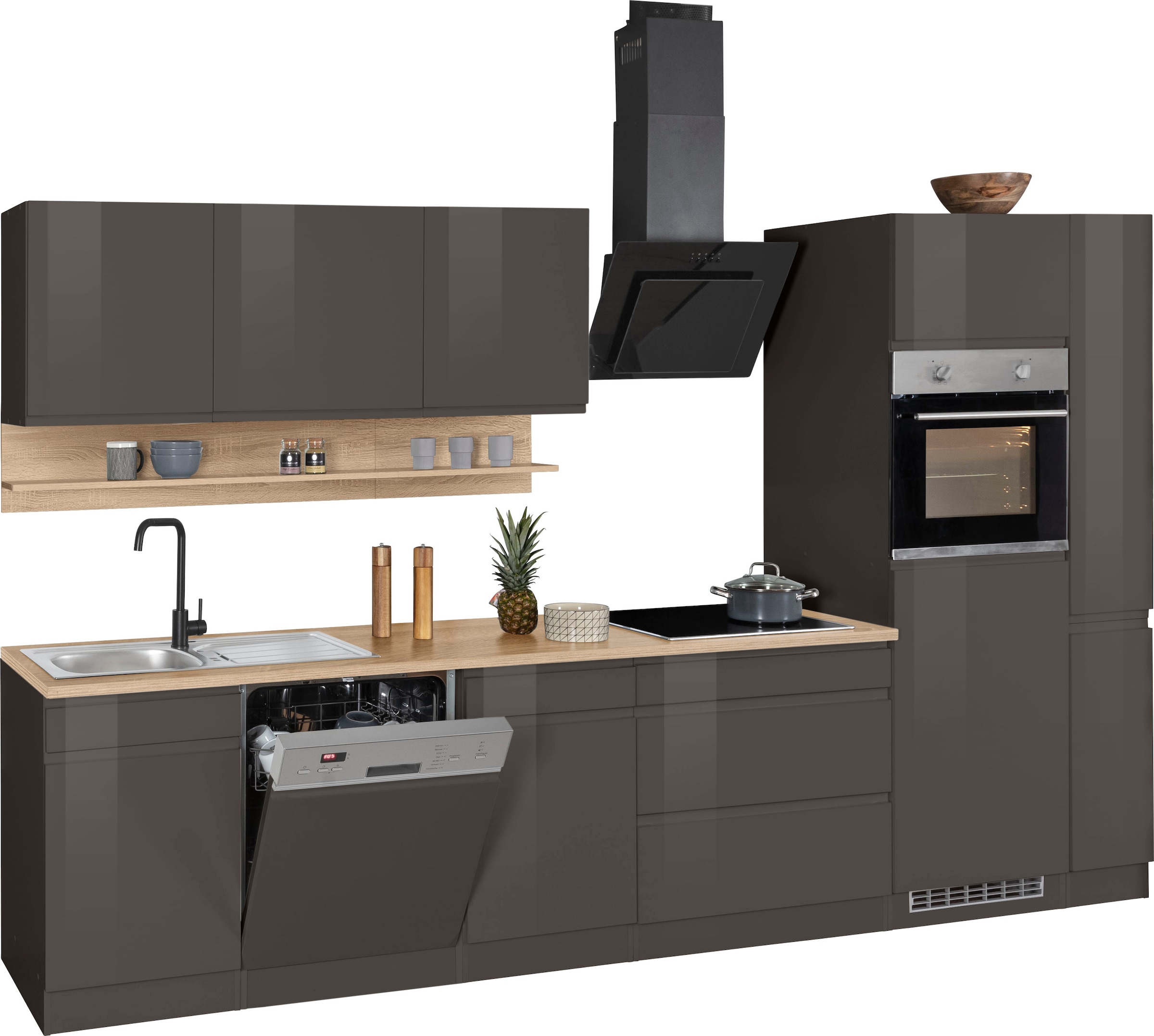 KOCHSTATION Küchenzeile »KS-Virginia«, Breite 330 cm, ohne E-Geräte