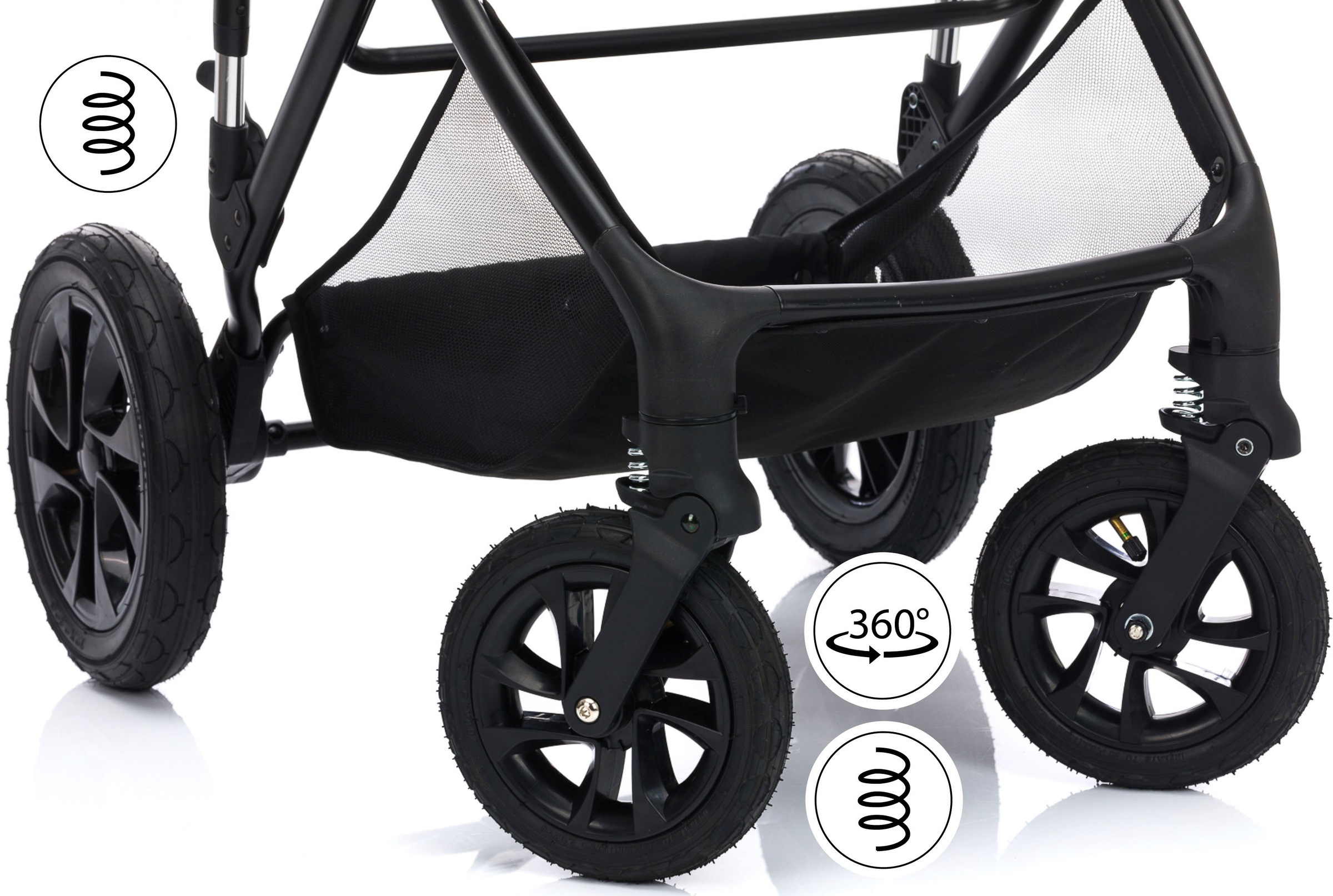 Fillikid Kombi-Kinderwagen »Kinderwagenset Fill Leopard Air, grün melange«, 22 kg