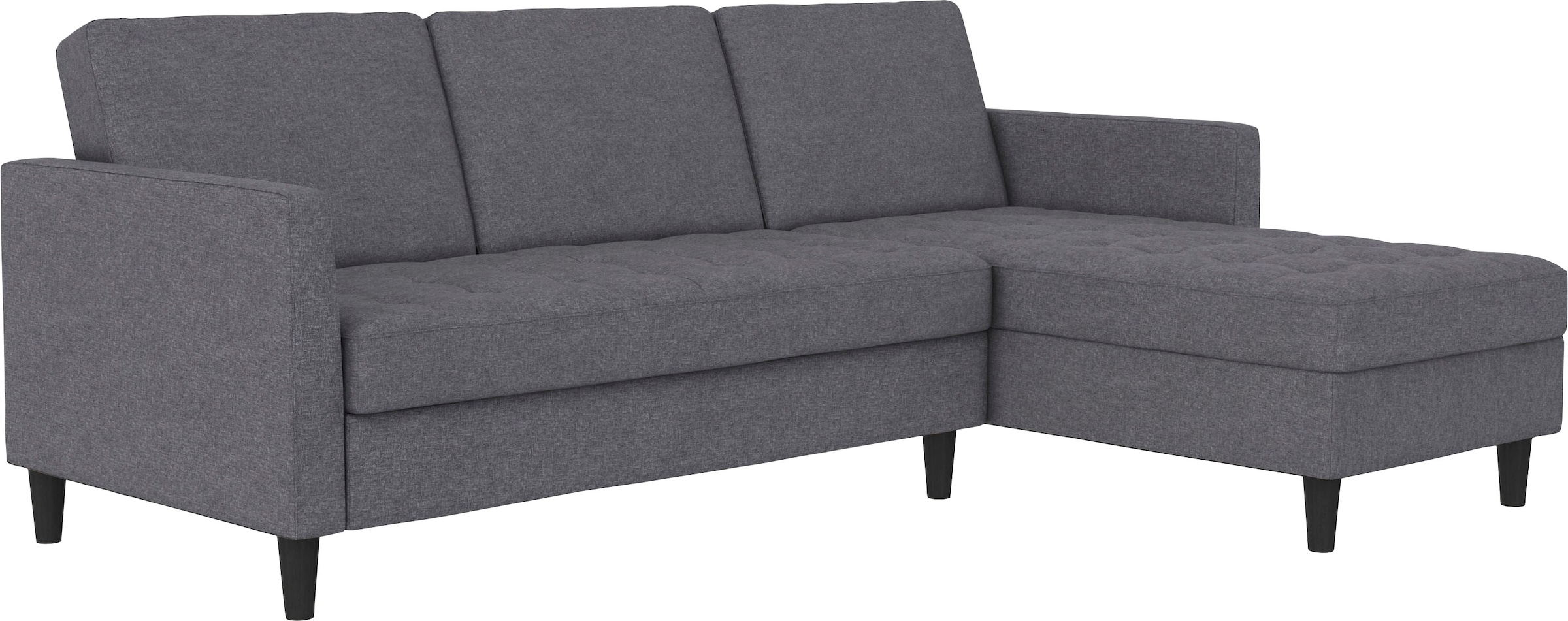 Dorel Home Ecksofa »Presley, L-Form,«, Ecksofa mit Bett-Funktion und Stauraum, verstellbare Rückenlehne