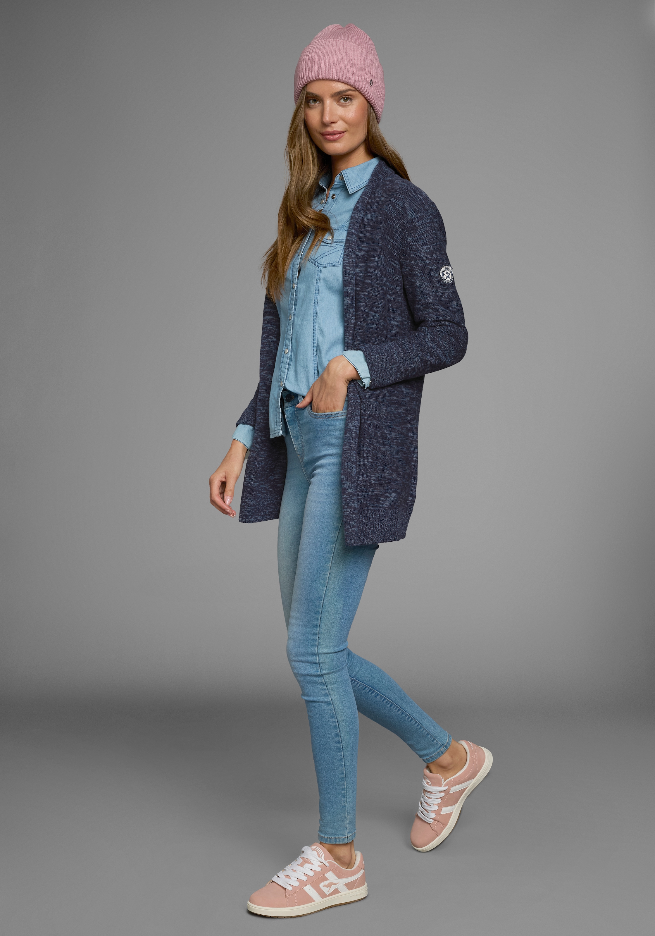 KangaROOS Strickjacke, in melierter Optik