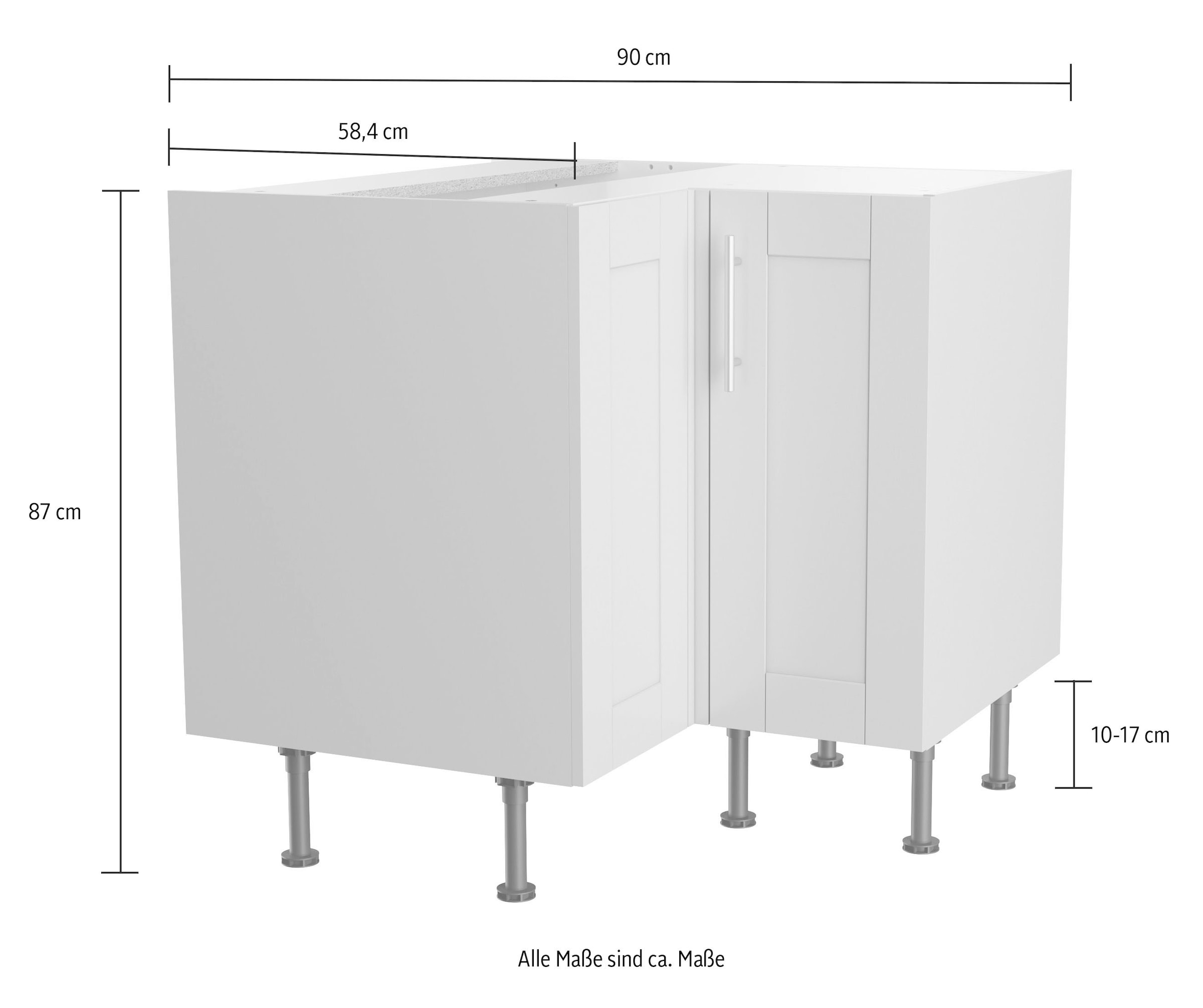 KOCHSTATION Eckunterschrank »KS-Ahus«, Breite 90 x 90 cm