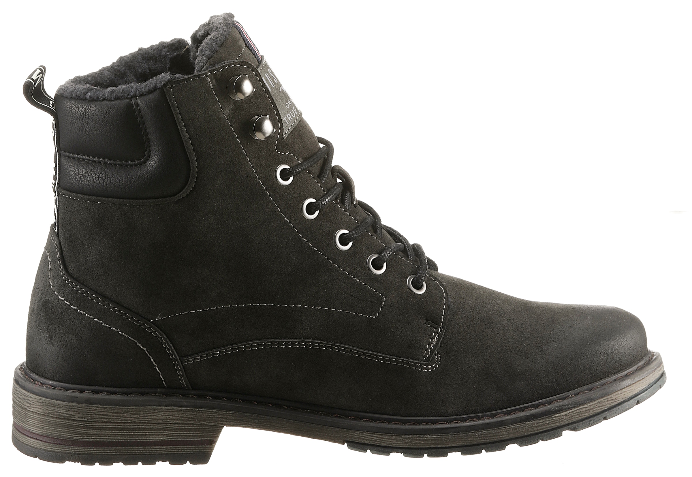 Mustang Shoes Schnürboots, mit seitlichem Reißverschluss für leichteres Schlupfen