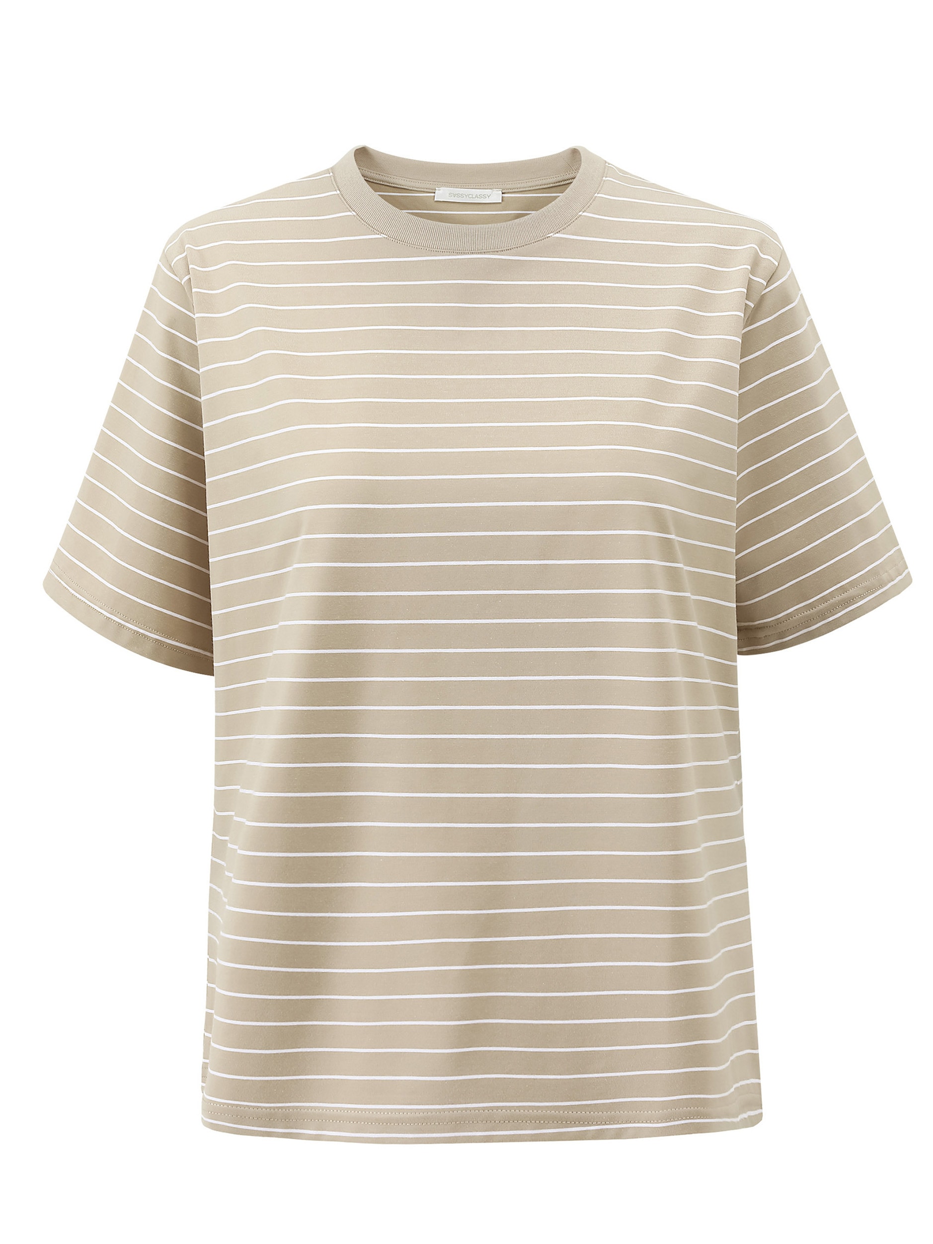 SASSYCLASSY T-Shirt »Gestreiftes T-Shirt« Legeres T-Shirt mit Rundhalsausschnitt und lockerer Passform