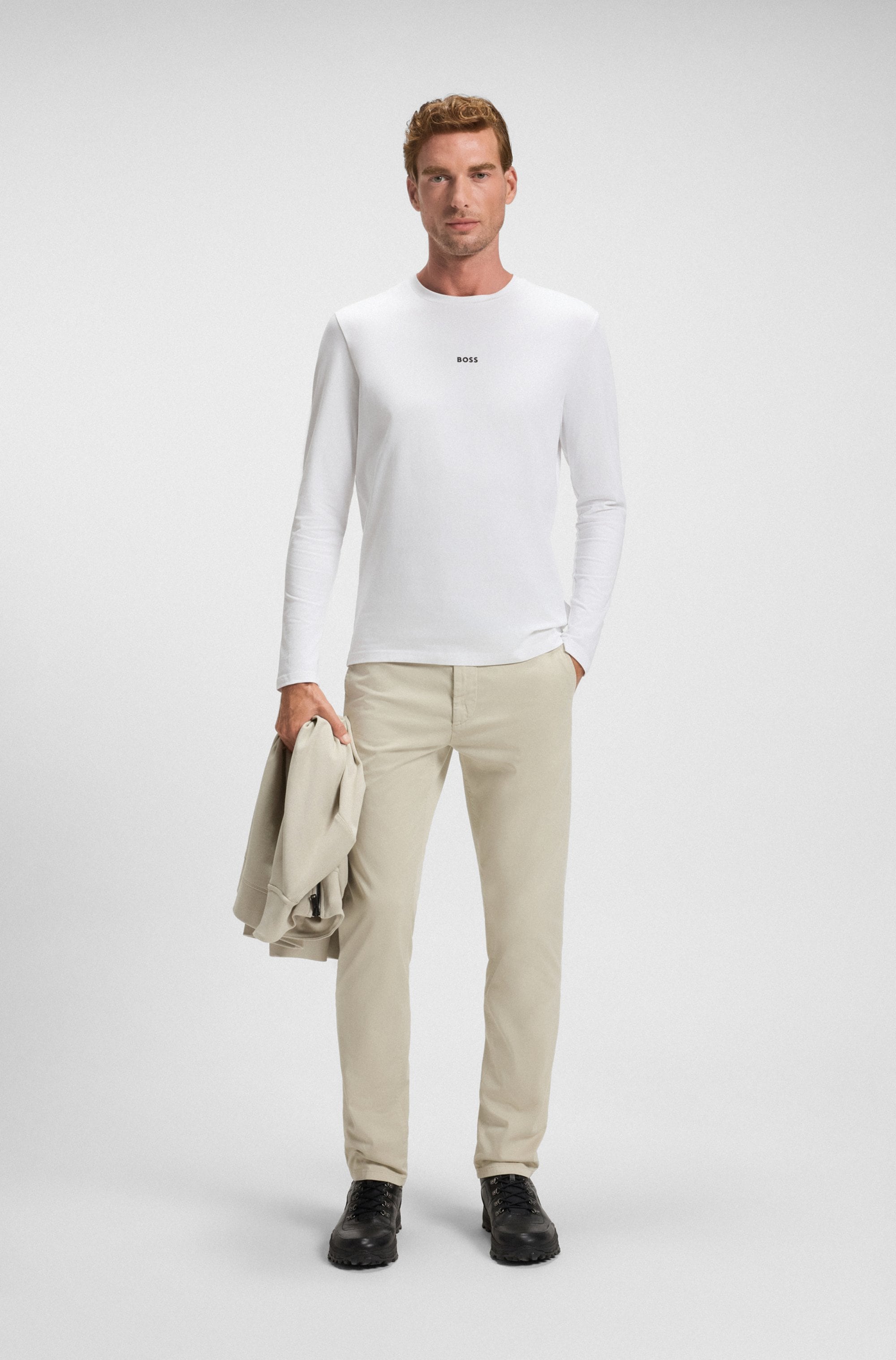 BOSS ORANGE Langarmshirt »TChark«, mit Rundhalsausschnitt