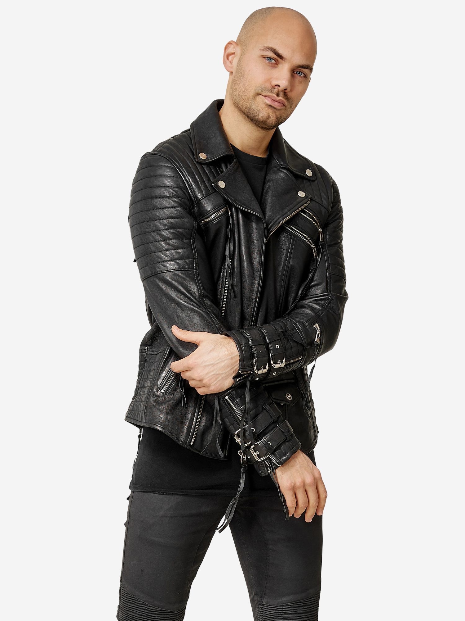 trueprodigy Lederjacke »Jackson mit Absteppungen und Zippern« ohne Kapuze