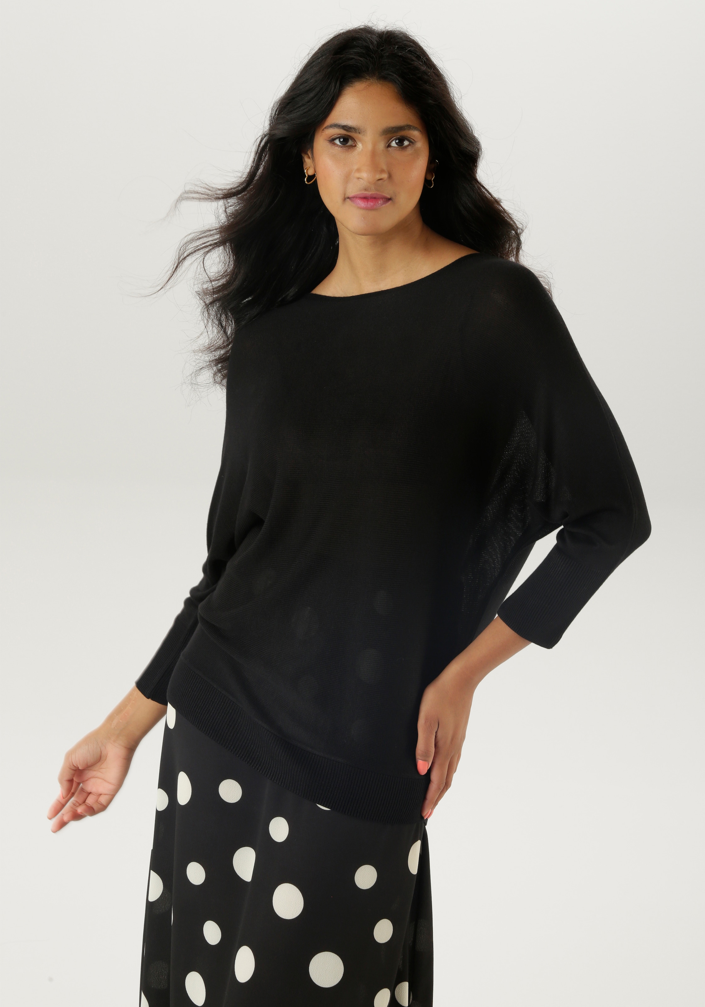 Aniston SELECTED Strickpullover, mit U-Boot-Ausschnitt - NEUE KOLLEKTION