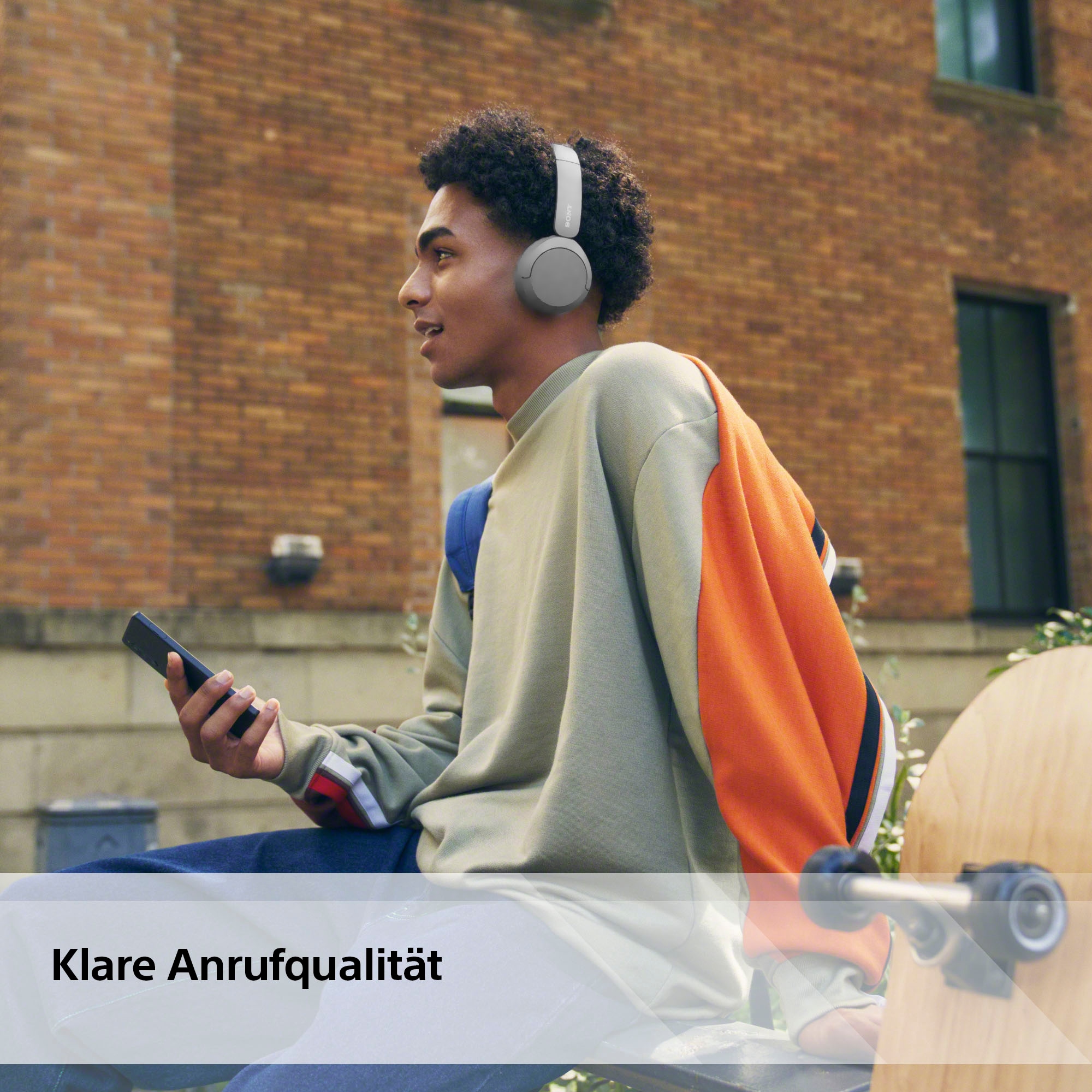 Sony Bluetooth-Kopfhörer »WHCH520«, Bluetooth, Noise-Cancelling-Active Noise Cancelling (ANC)-Freisprechfunktion-Rauschunterdrückung-Sprachsteuerung-kompatibel mit Siri, 200 Std. Max. Akkulaufzeit (Standby)