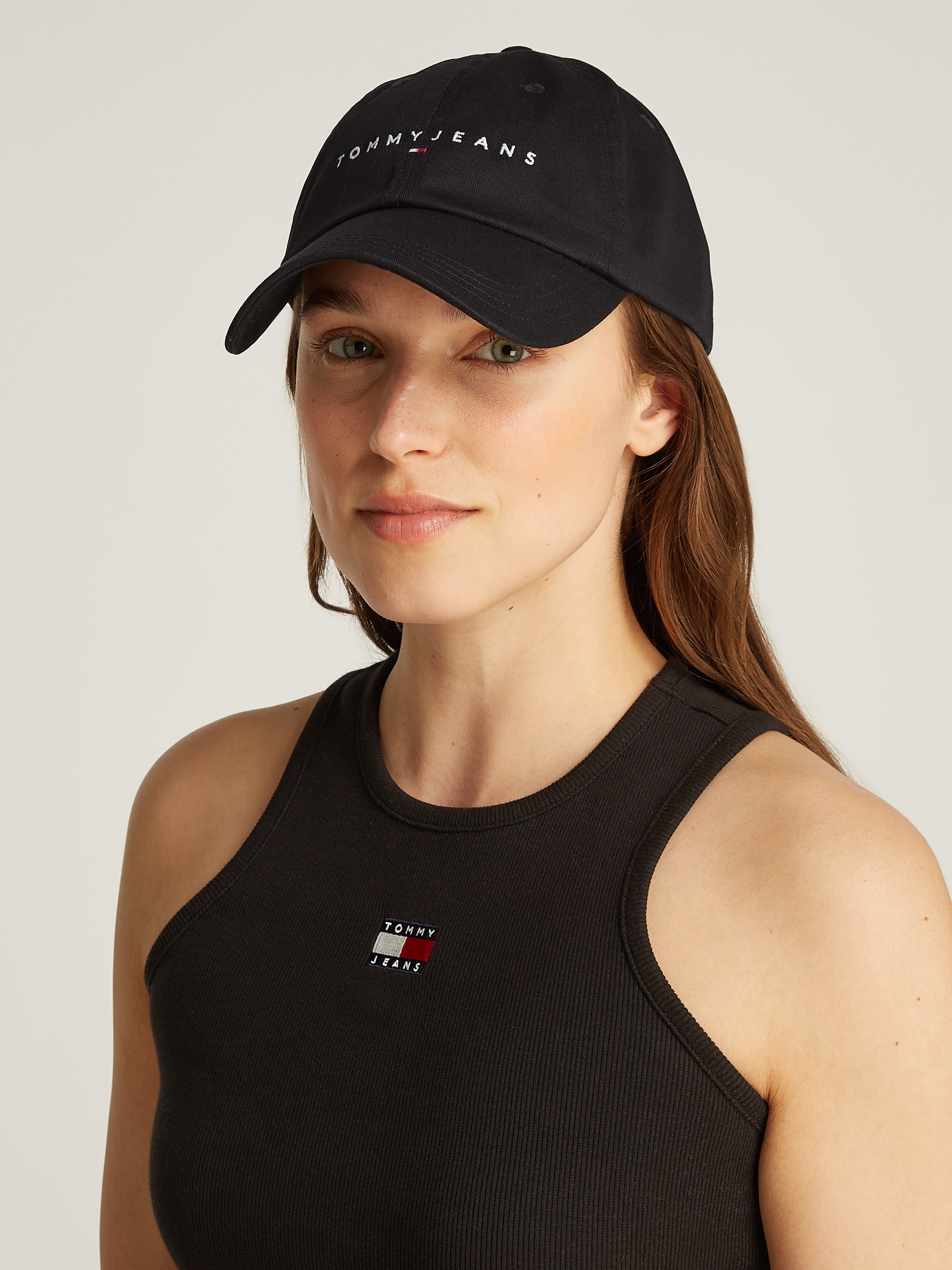 Tommy Jeans Baseball Cap »TJW LINEAR LOGO 6 PANEL CAP« mit Logostickerei UNISEX