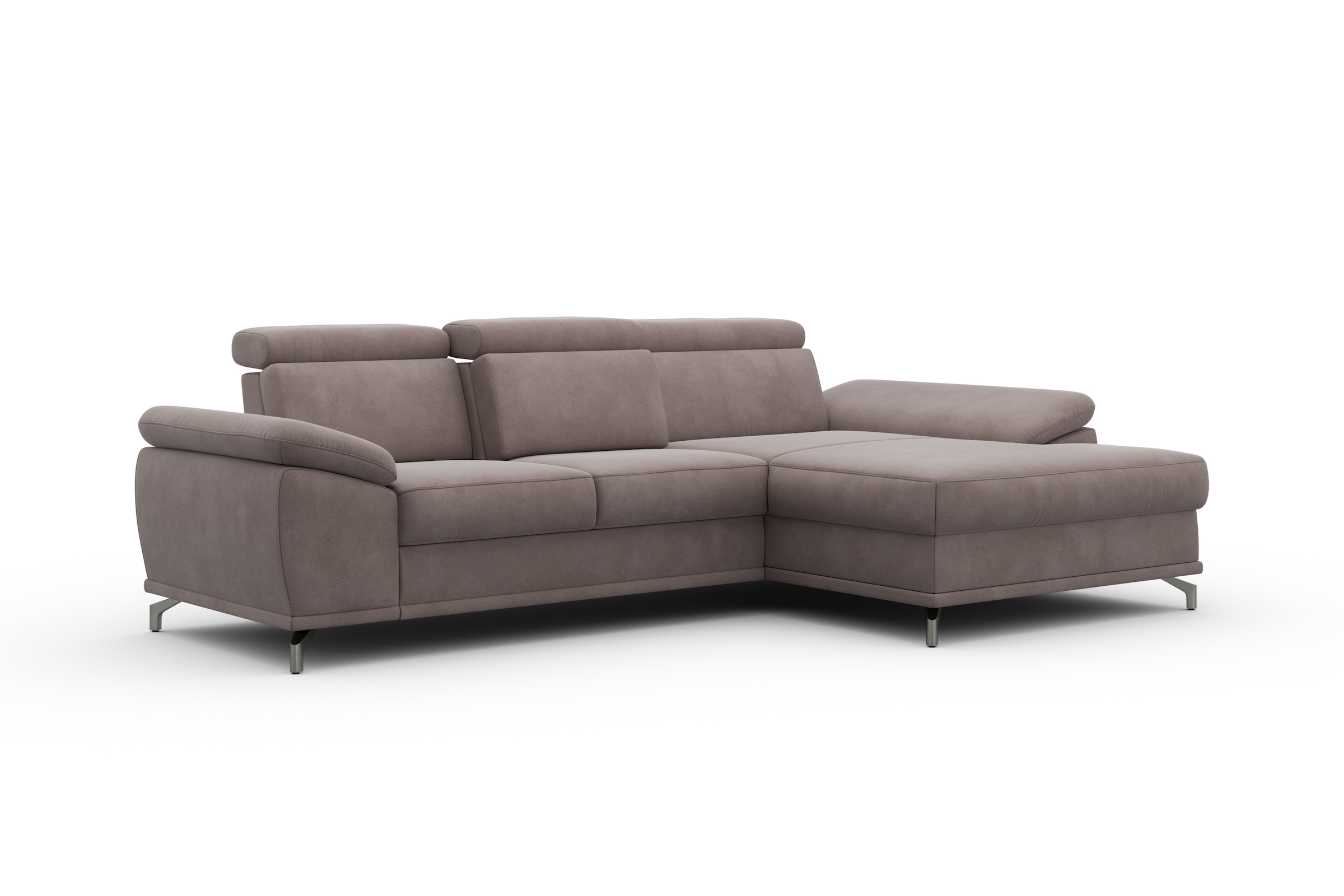 sit&more Ecksofa »Cabrio L-Form, mit Sitztiefenverstellung, Arm- und Kopfteilverstellung«, 2 Nierenkissen, Federkern, optional Bettfunktion und Stauraum