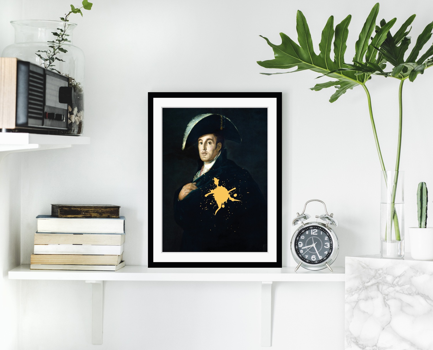 queence Bild »Angel mit Farbklecks«, Mann-Historische Persönlichkeiten-Gemälde-Kunst, HD Premium Poster-Druck inkl. Holzrahmen