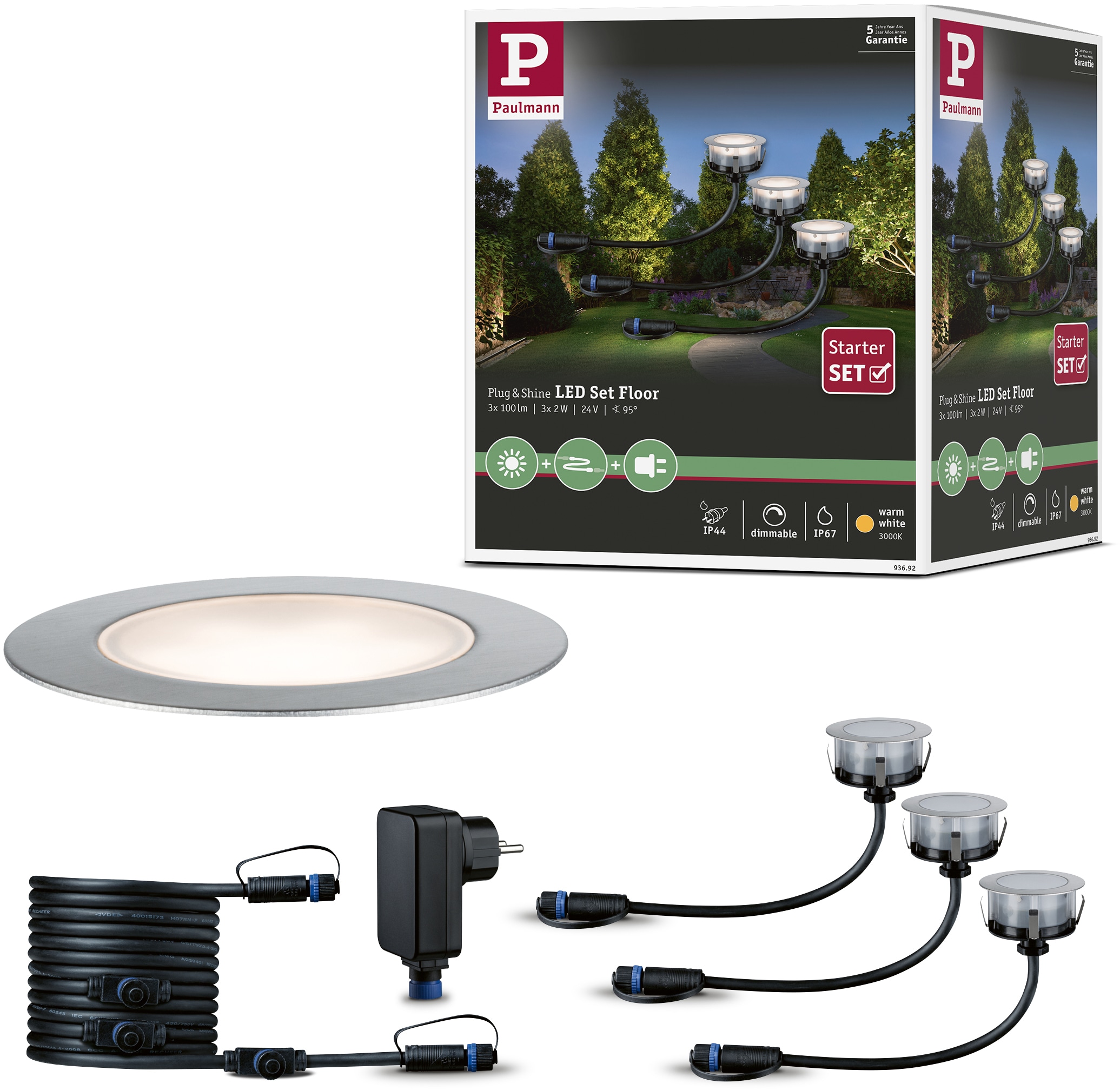 LED Einbauleuchte »Plug & Shine«, 3 flammig, Leuchtmittel LED-Modul | LED fest...