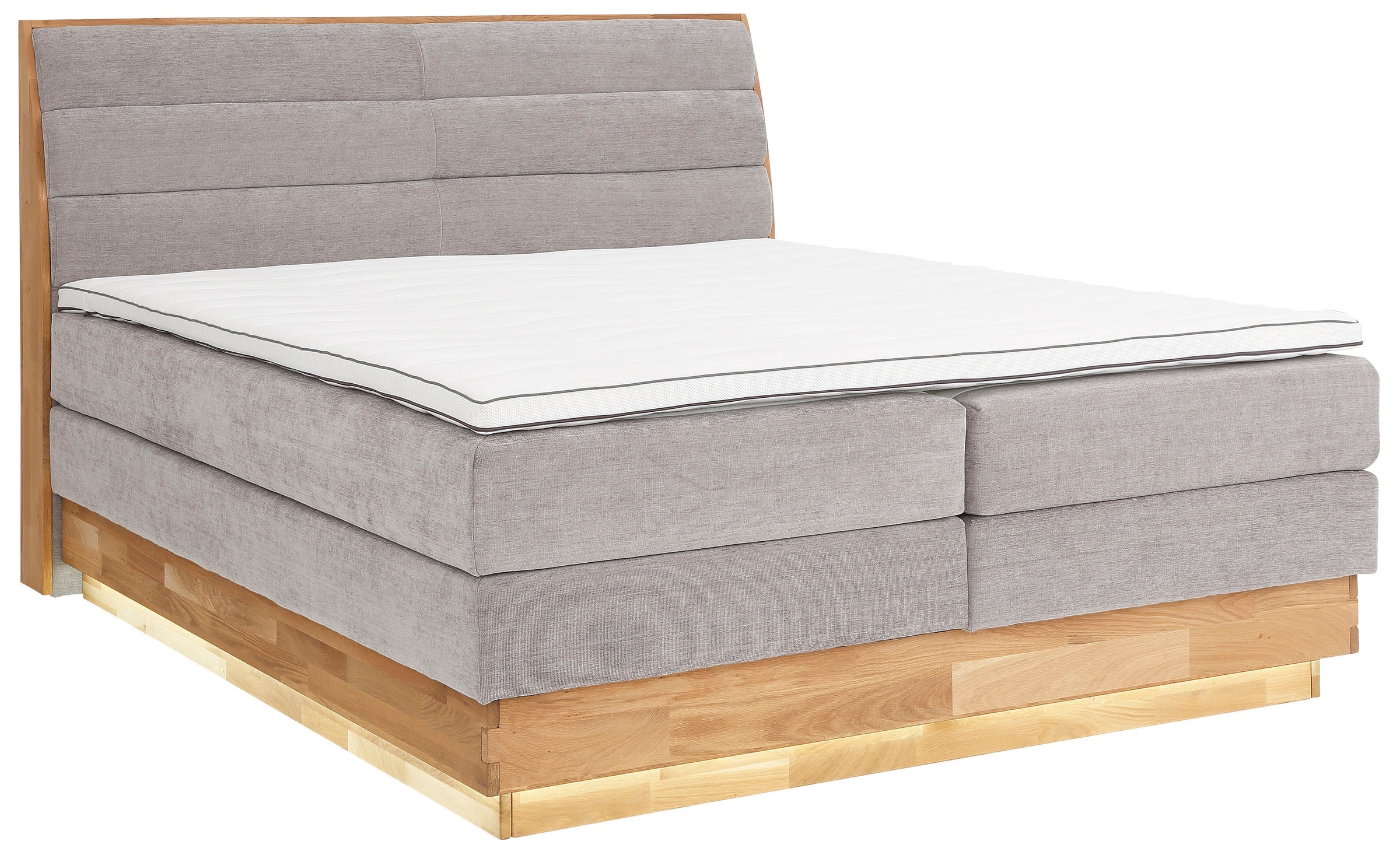 OTTO products Boxspringbett, LED-Beleuchtung, mit zertifizierten, recycelten Bezugsstoffen