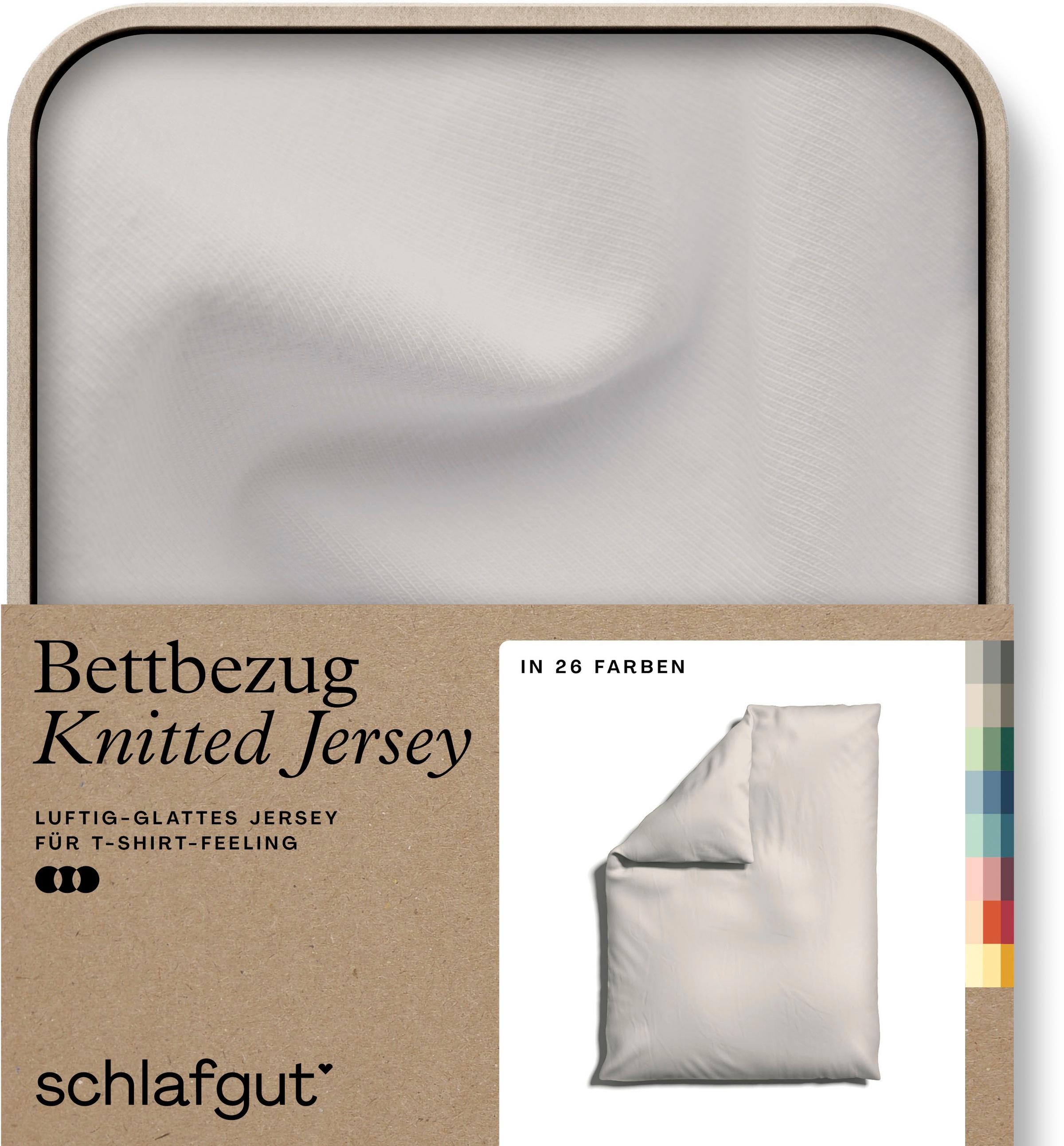 Schlafgut Bettbezug »Premium Bettbezug Knitted Jersey (1 St)« Ton-in-Ton Reißverschluss, Bio-Baumwolle mit Elasthan, Uni, OEKO Tex