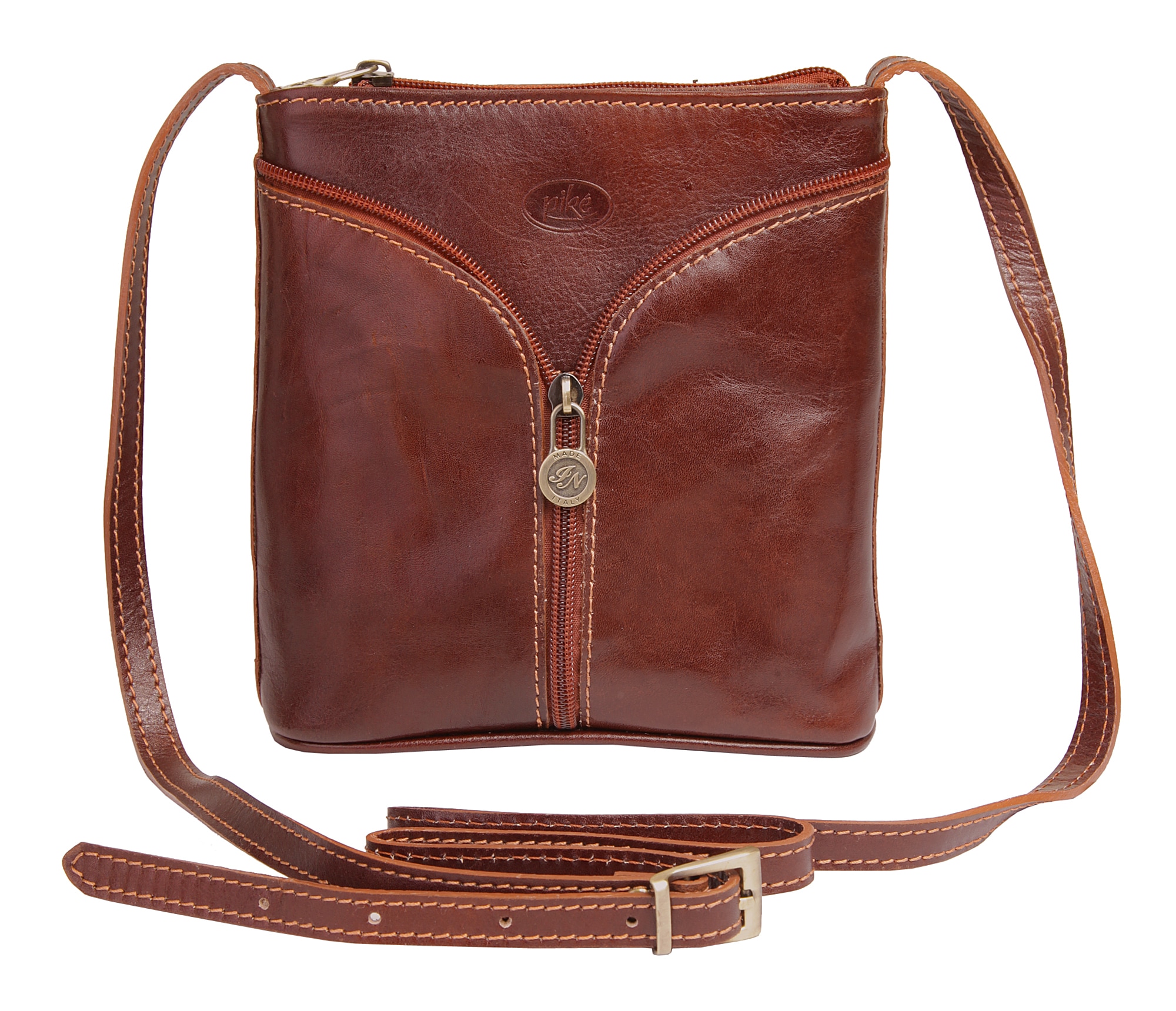 Piké Umhängetasche, echt Leder, Made in Italy