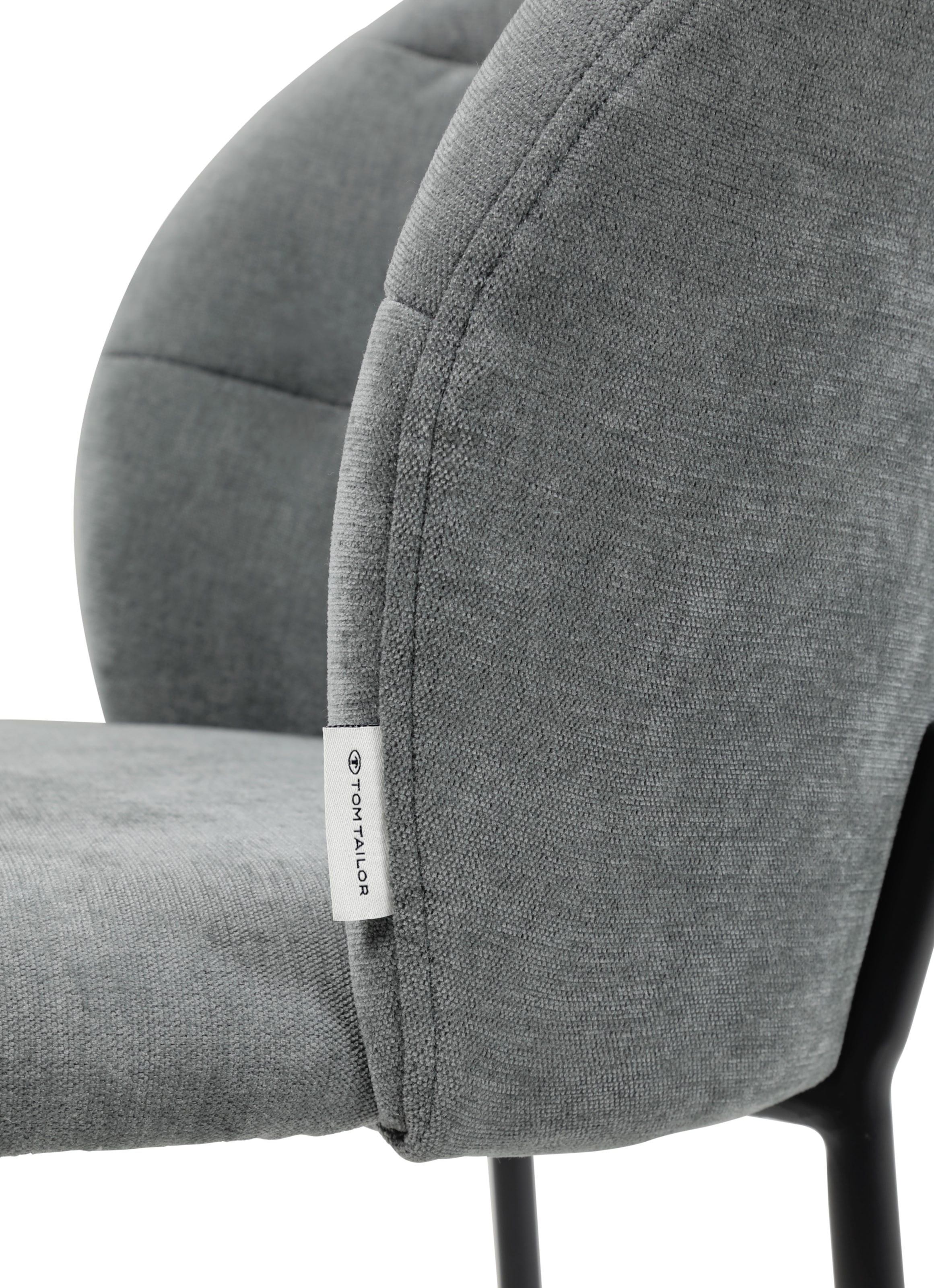 TOM TAILOR HOME 4-Fußstuhl »LEAF CHAIR«, (Set), 2 St., Chenille, 4-Fußgestell, Raffung in der Rückenlehne