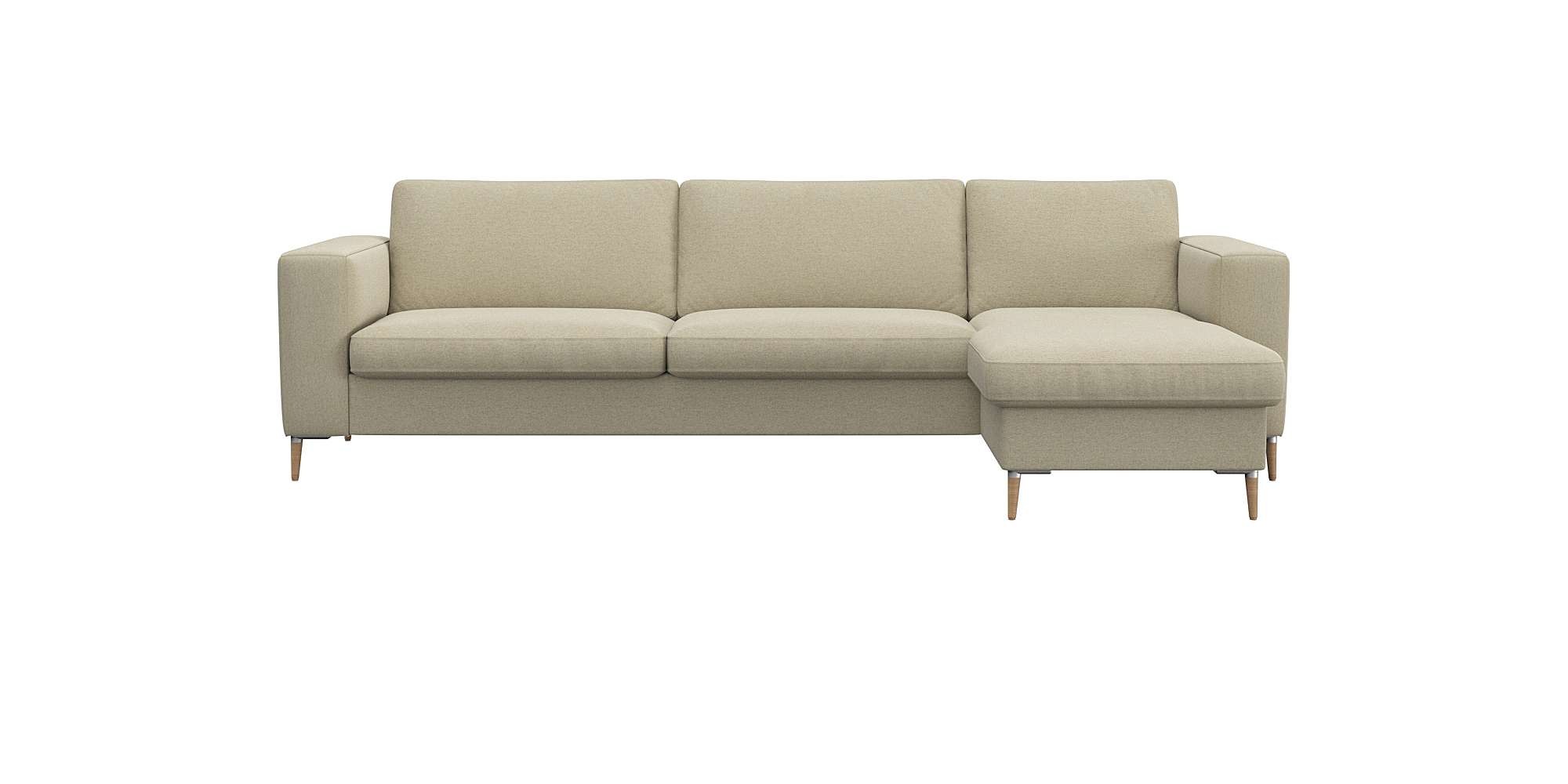 FLEXLUX Ecksofa »Fiore, super Sitzkomfort durch Kaltschaum im Sitz, L-Form« breite Armlehnen, Kaltschaum, Füße Alu+ Eiche