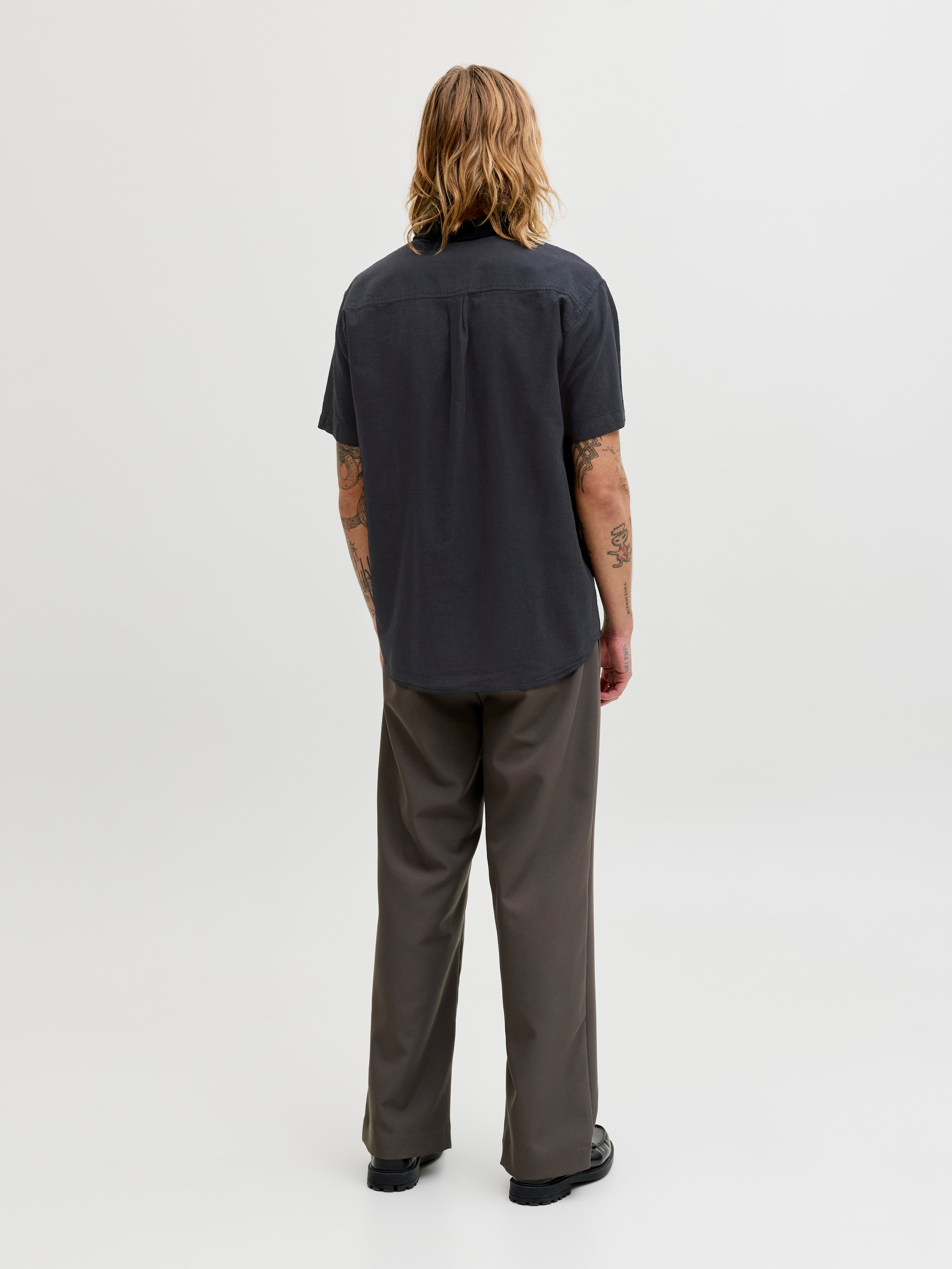 Jack & Jones Kurzarmhemd »JJESUMMER LINEN BLEND SHIRT S/S SN« Baumwolle mit Leinen, regular fit