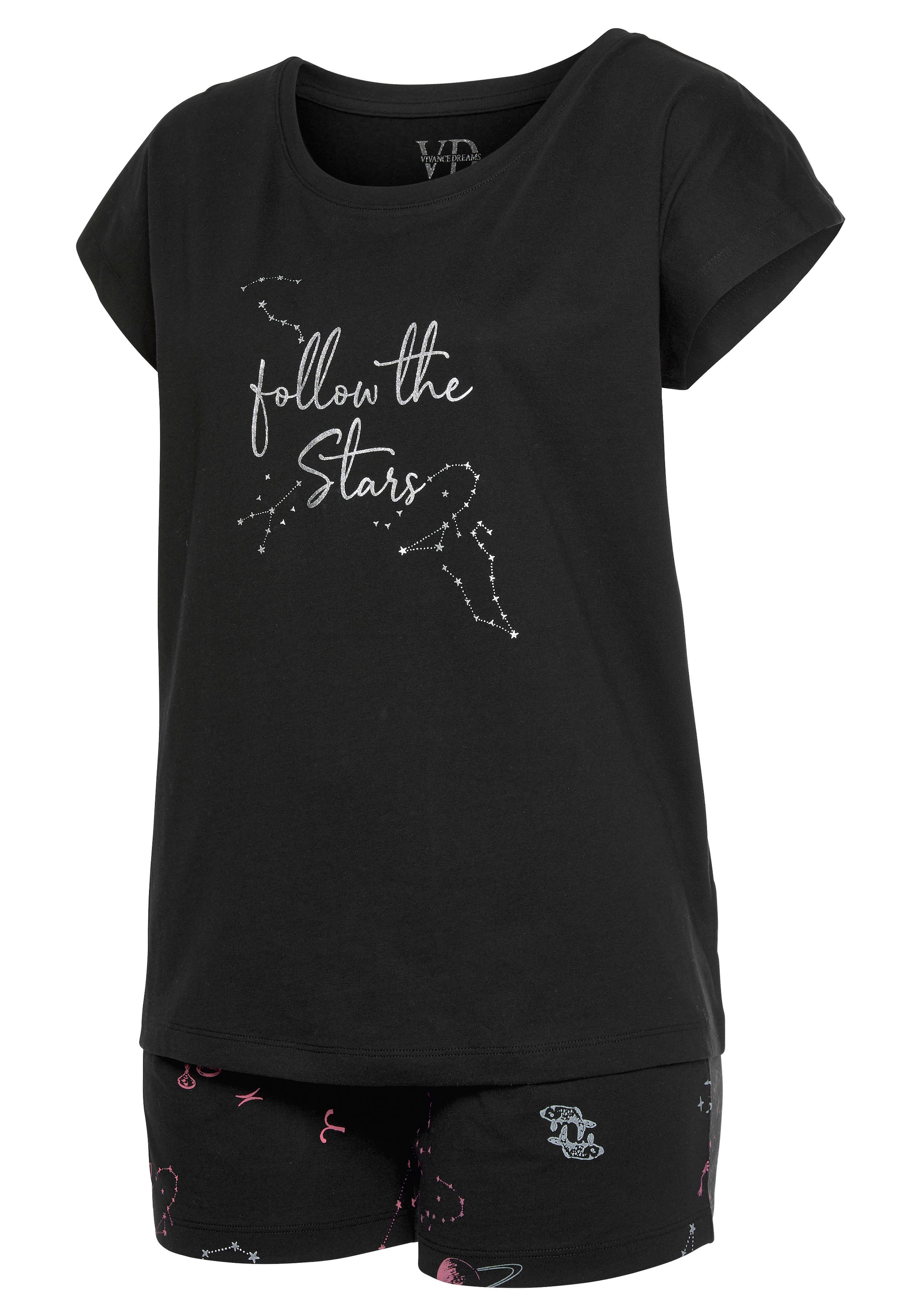 Vivance Dreams Shorty, (2 tlg.), mit Galaxy-Muster