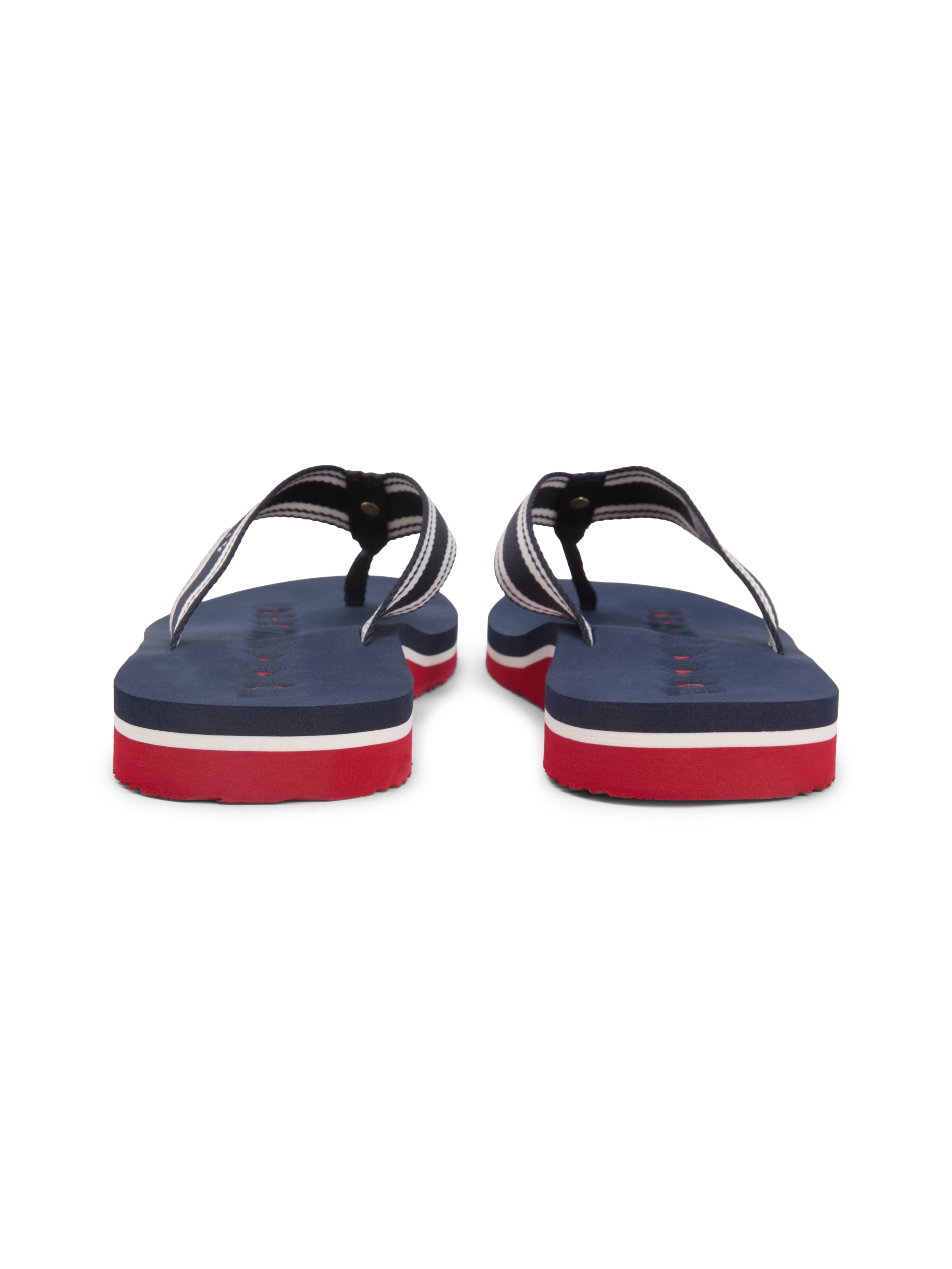 Tommy Hilfiger Zehentrenner »TH WEBBING SUMMER SANDAL«  Sommerschuh, Strandschuh, Dianette mit Streifen und Logoschriftzug